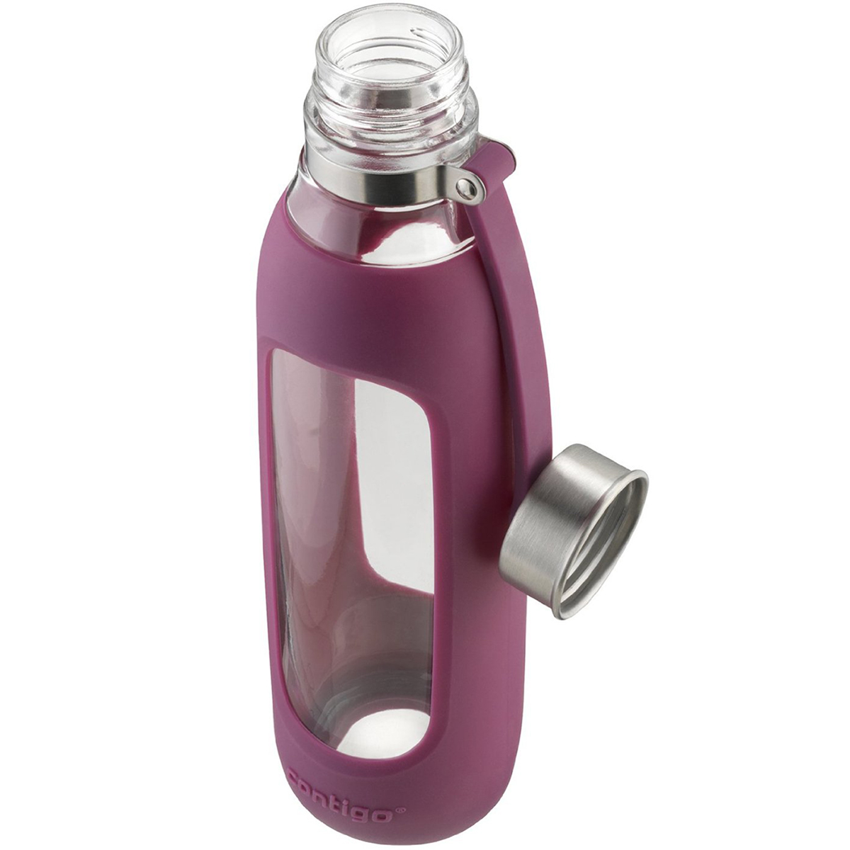 Purity Glass Water Bottle with Tethered Lid Contigo 20 oz
