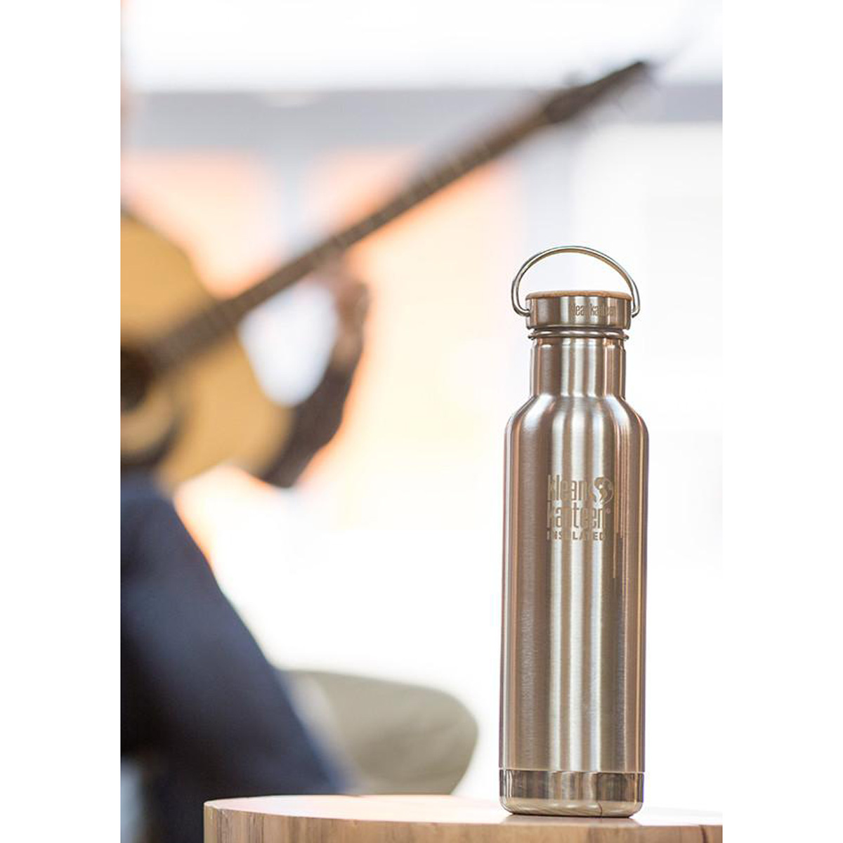 Klean Kanteen Reflect 20 oz Insulated Bottle with Bamboo Loop Cap