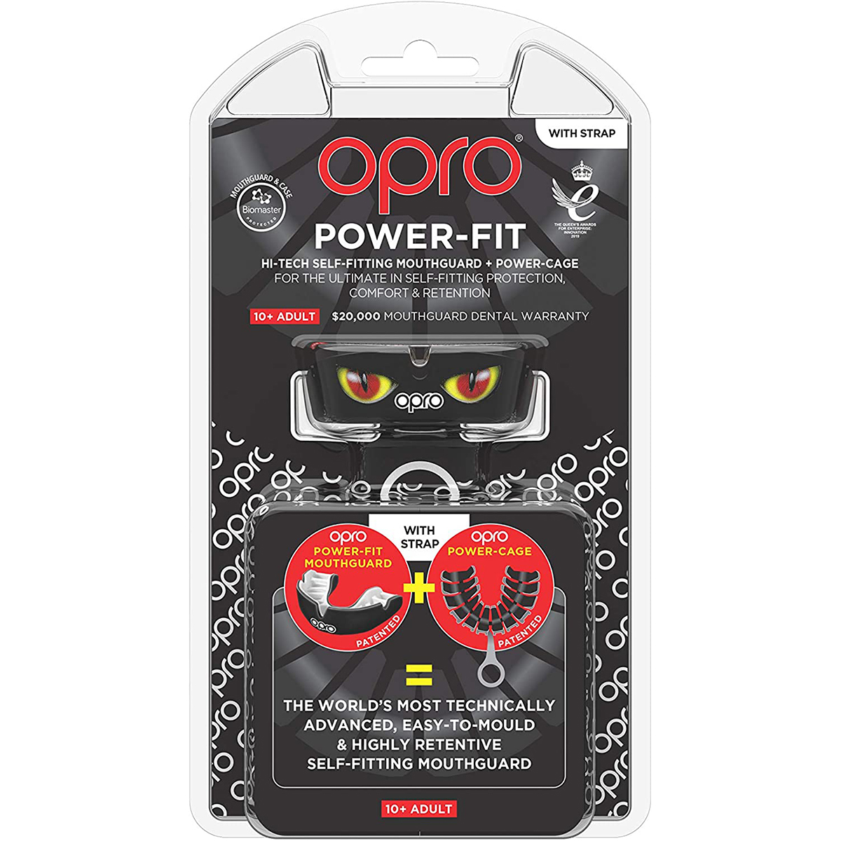 OPRO Adult Power-Fit Eyes Mouthguard with Strap