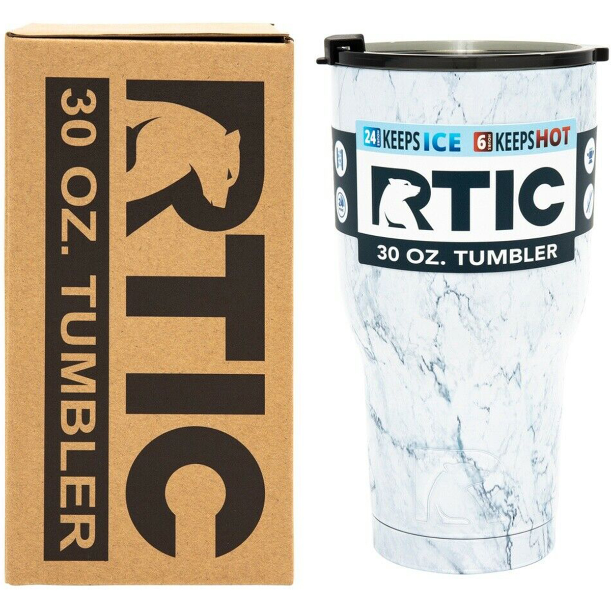 RTIC 30 oz Vacuum Insulated Stainless Steel Tumbler with Splash Proof Lid