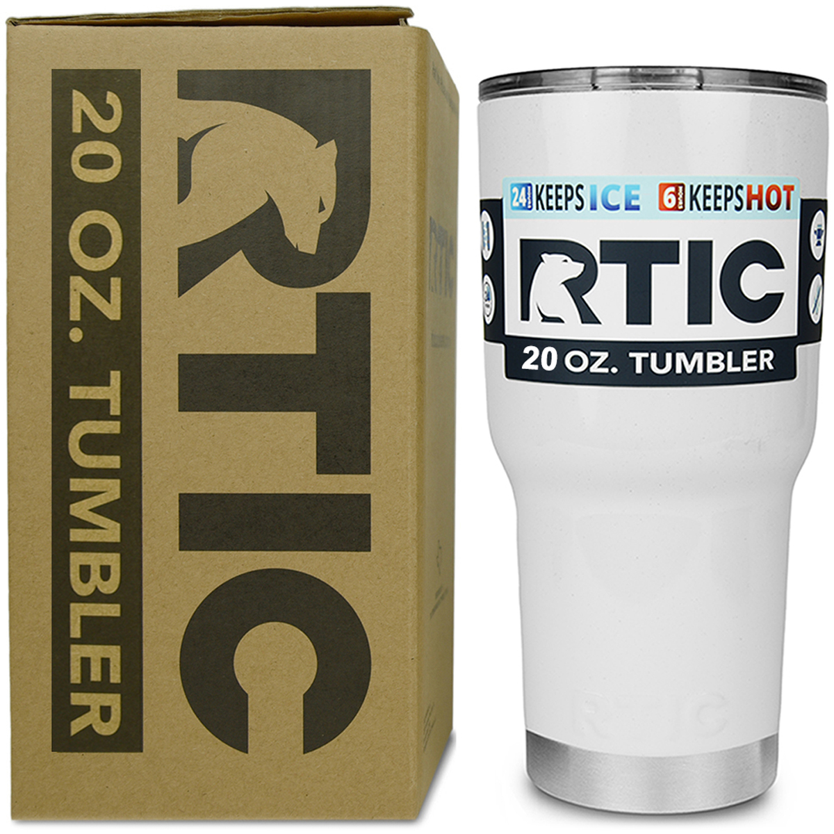 RTIC Coolers 20 oz. Stainless Steel Vacuum Insulated Tumbler Bottle eBay