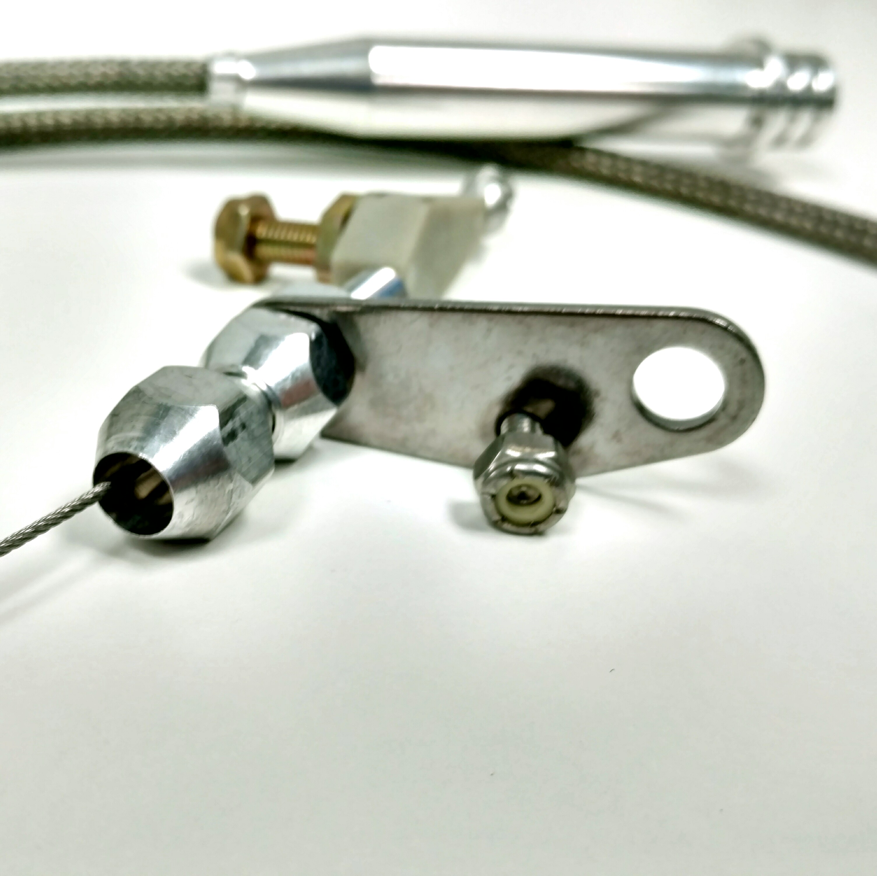 57" Kick Down Trans Cable Kit 700 R4 Detent Braided Stainless Chevy GM SBC BBC Pirate Mfg