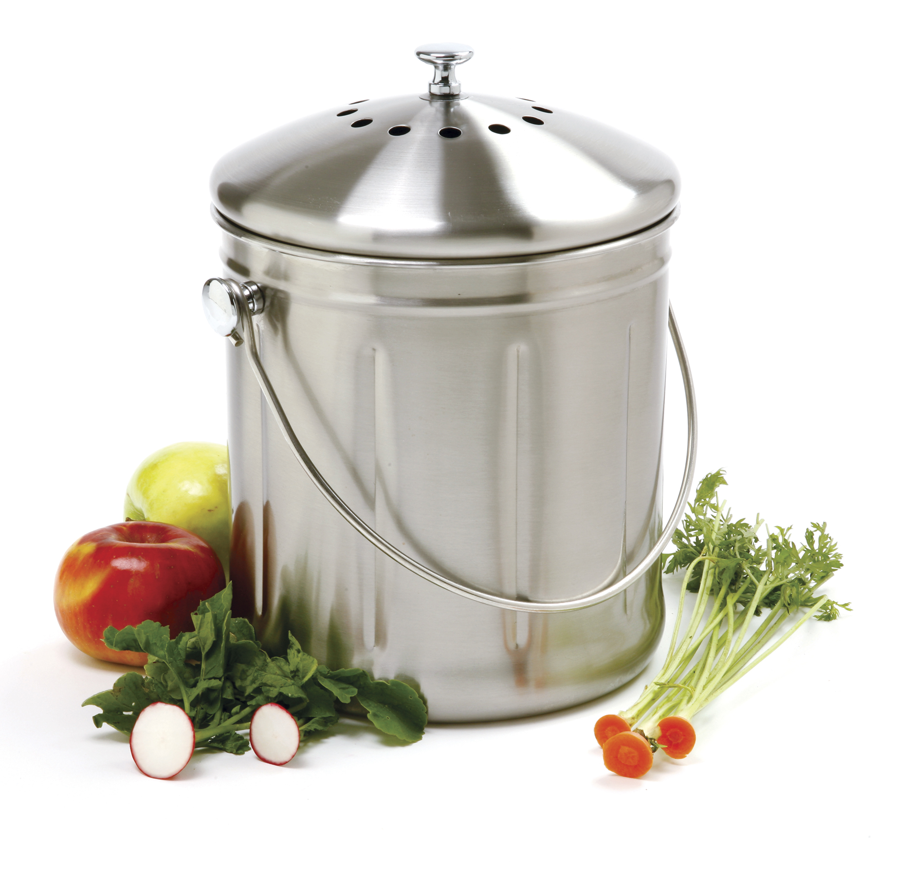 Norpro Jumbo 1.5 Gallon Stainless Steel Kitchen Counter Compost Keeper