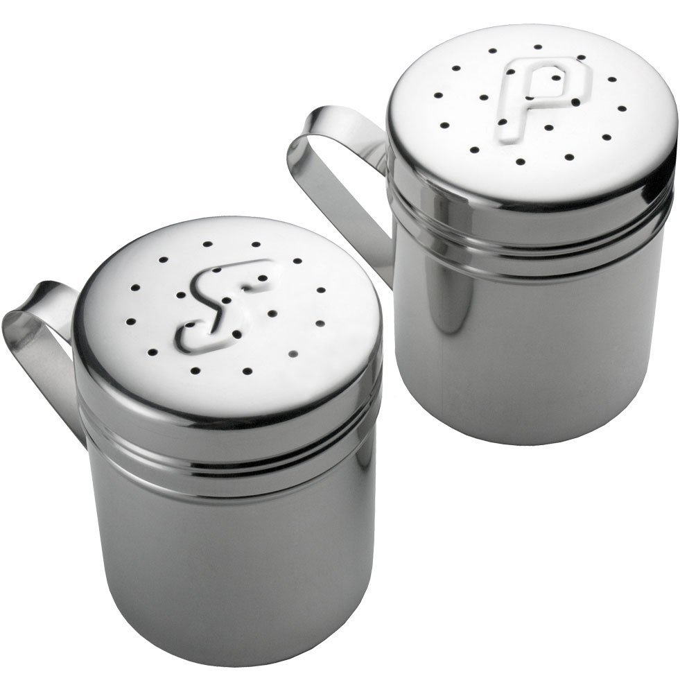 RSVP 18/8 Stainless Steel Salt & Pepper Stovetop Grill Sized Shaker Set