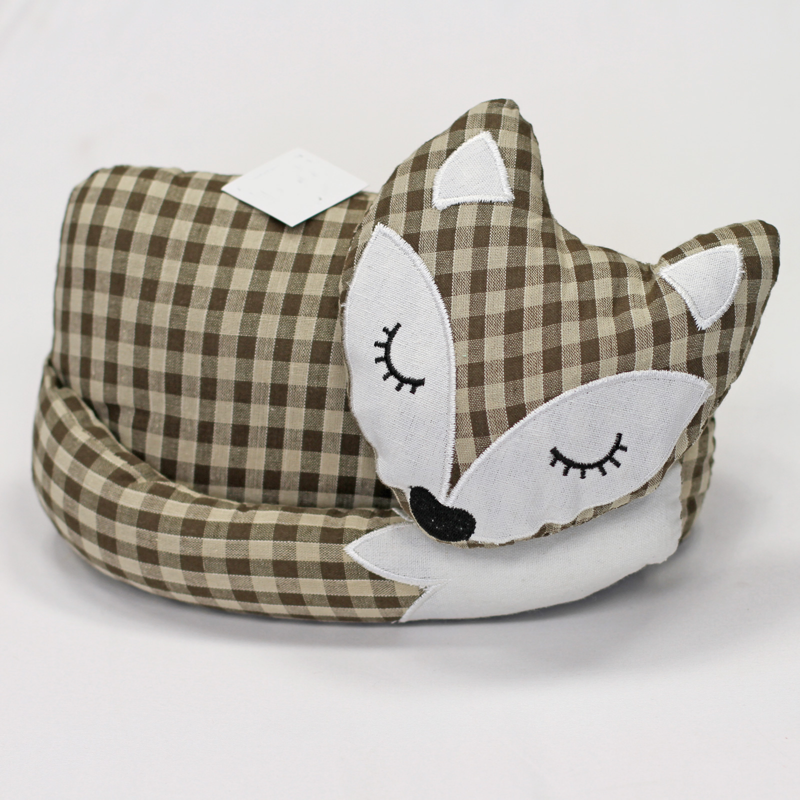Sleeping Fox Fabric Door Stop In Gingham Check Pattern Heavy Weighted Doorstop eBay