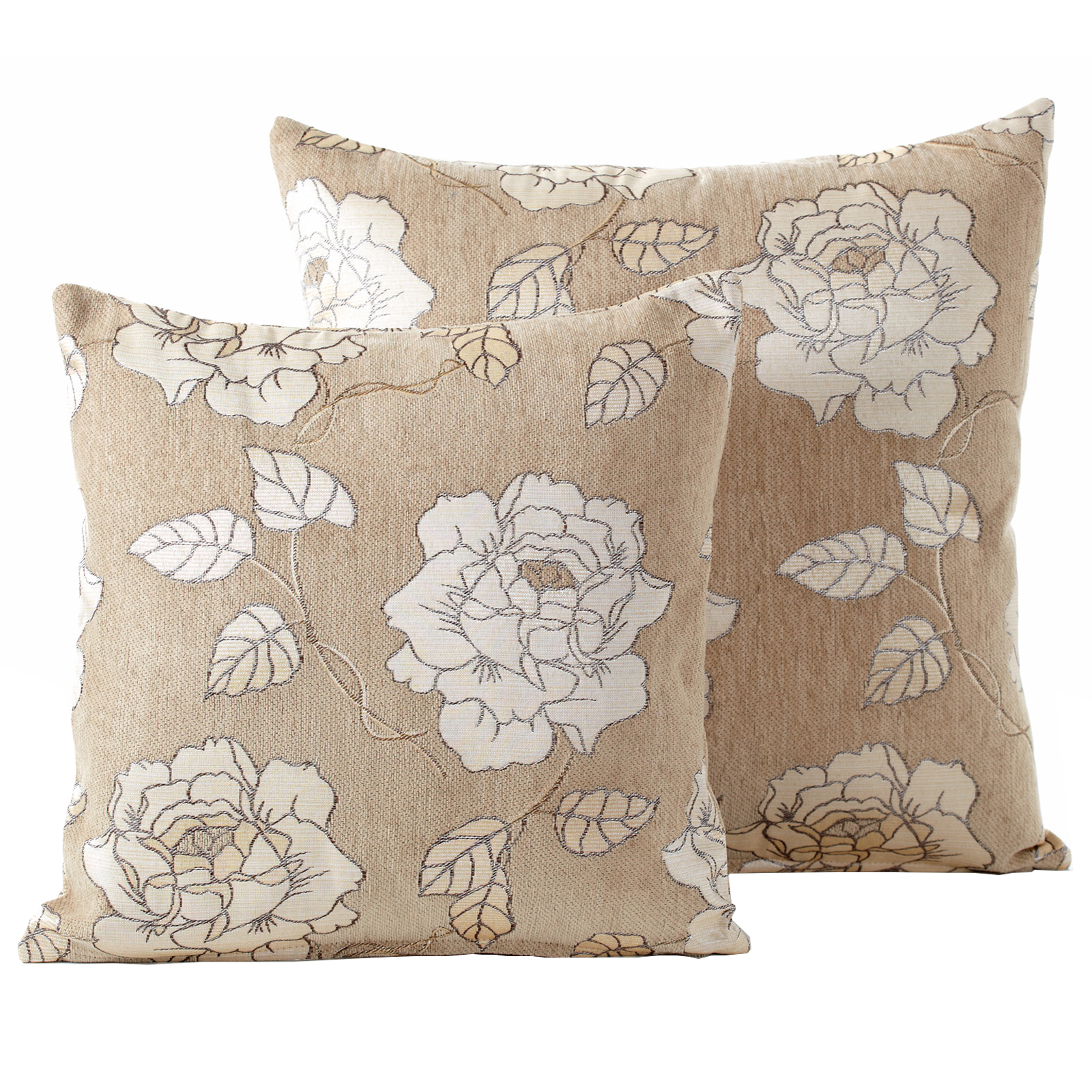 Chenille Rose Cushions Luxury Floral Woven Scatter Small & Large