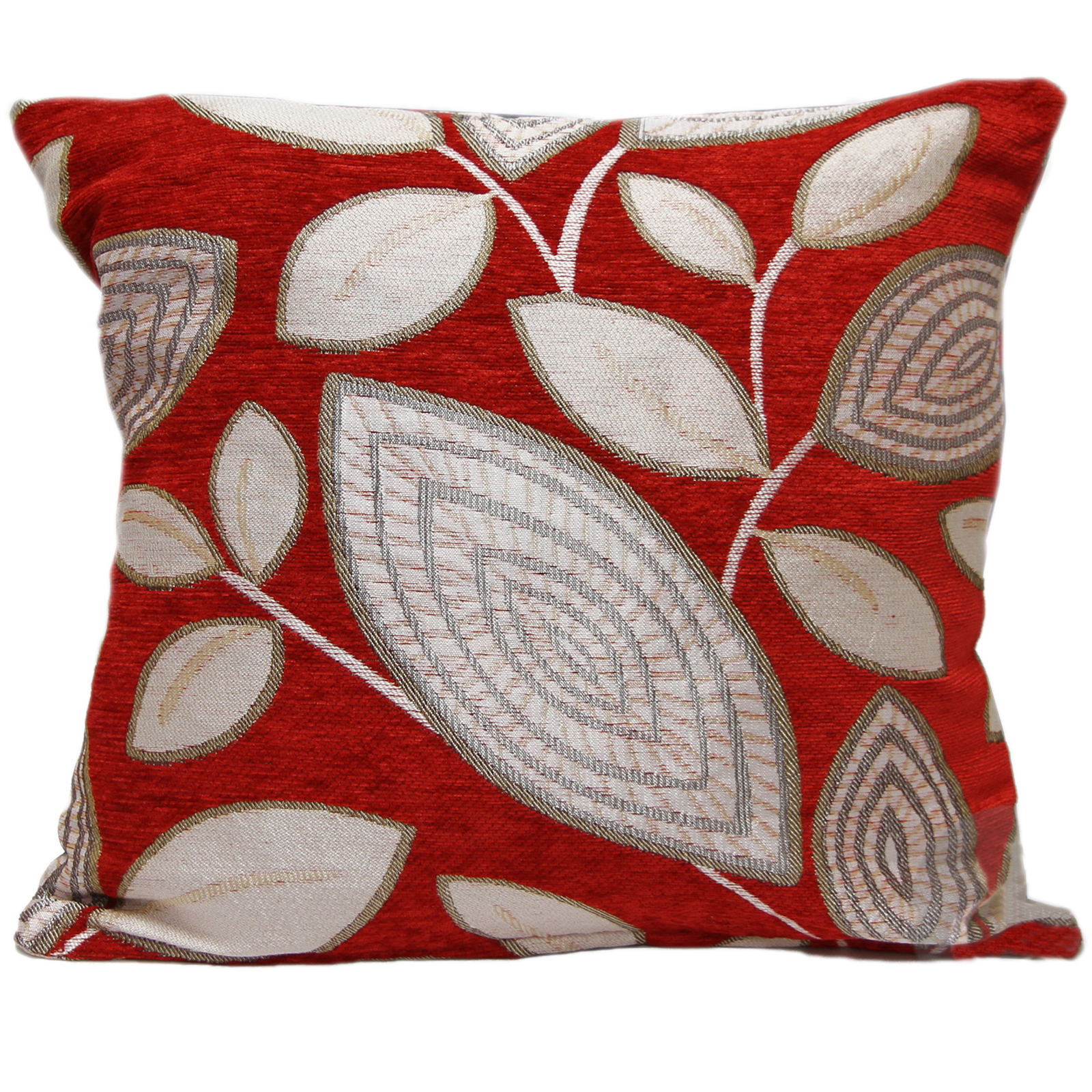 Luxury Leaves Cushion Cover Rich & Heavy Chenille With Jacquard Leaf
