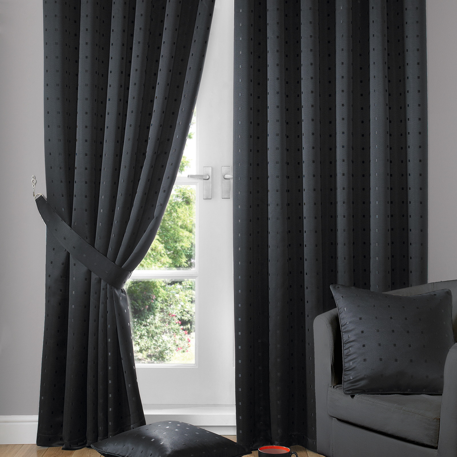 Jacquard gardinen vorhänge fertig falten gelegt gefüttert ...