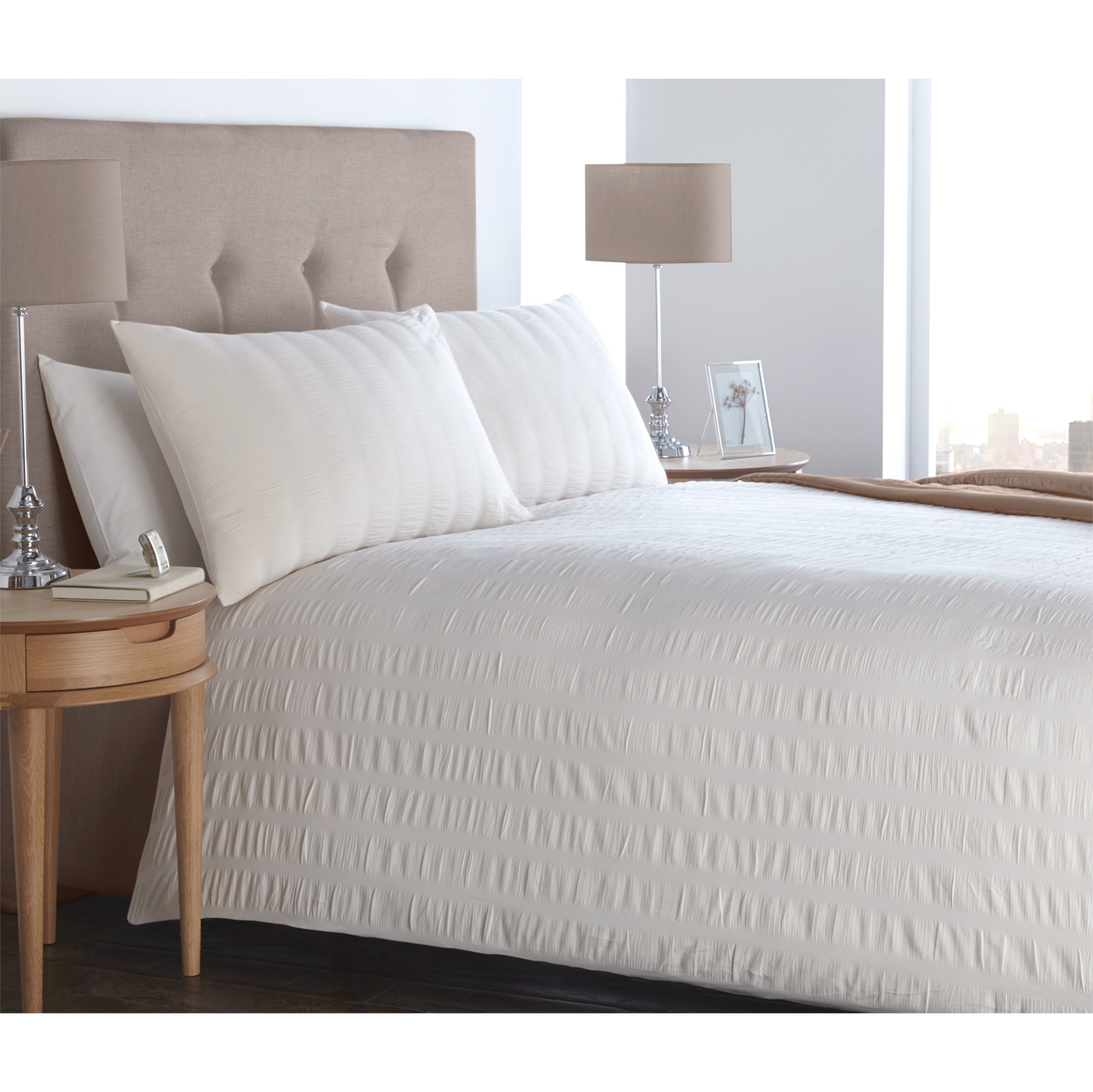 100 Cotton Seersucker Duvet Cover Set in Luxury Hotel Quality 200