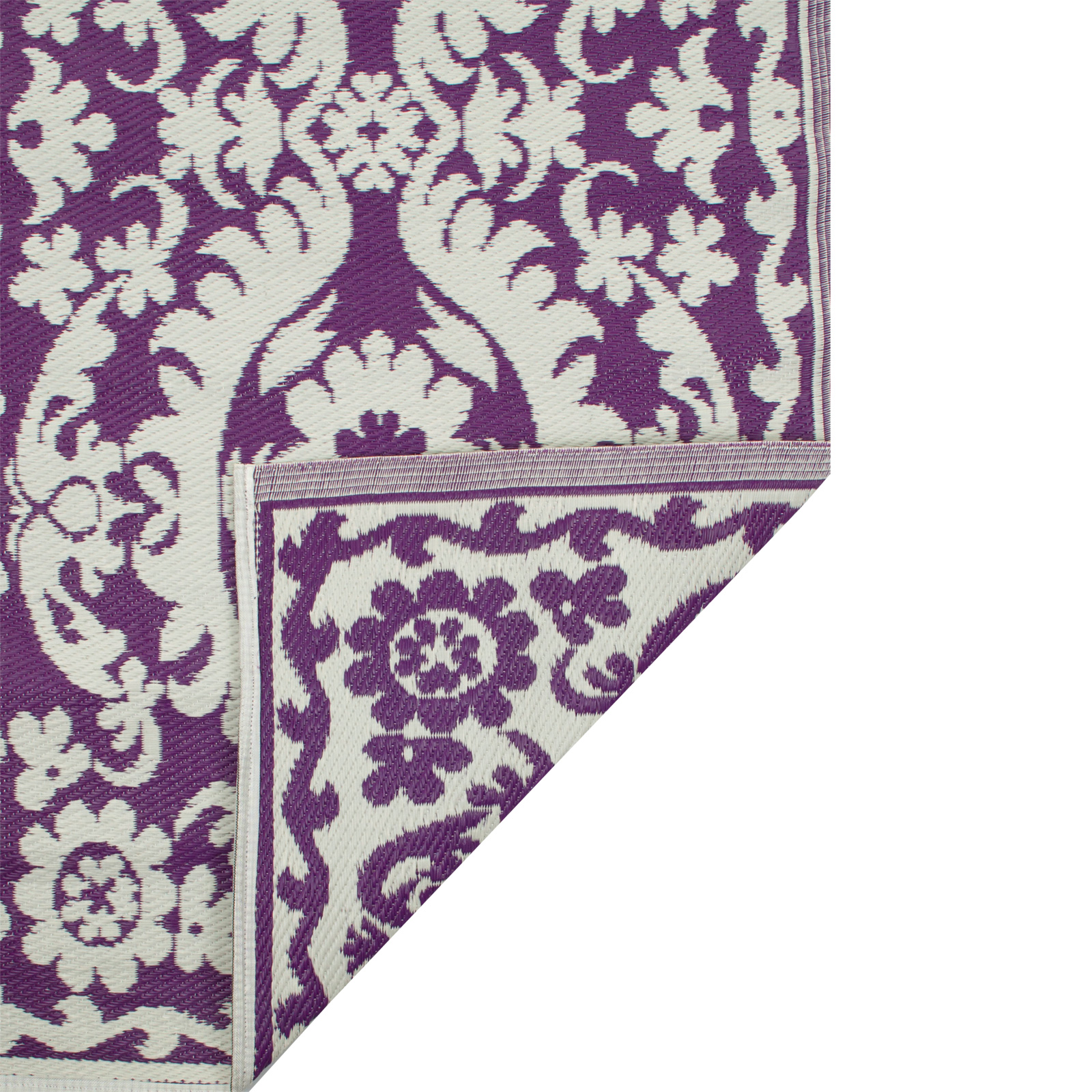 Handmade Bohemian Woven Plastic Straw Beach Mat Lightweight & Easy