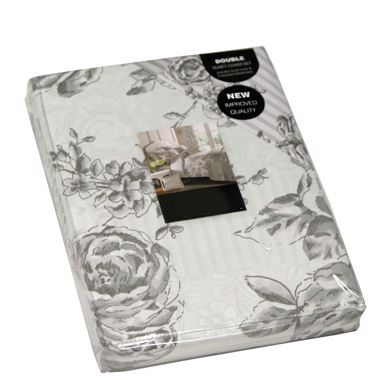 French Country Toile Duvet Cover With Florals & Reversible Patchwork