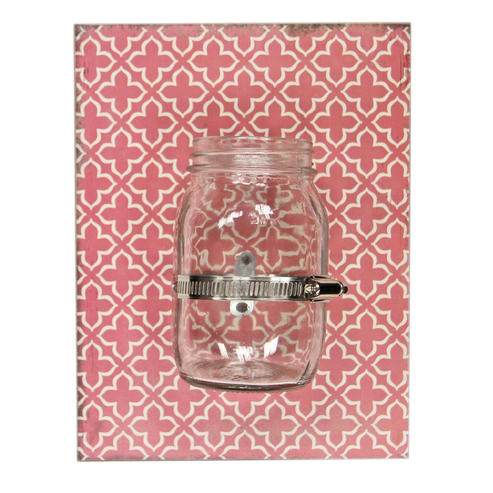 Vintage Moroccan Style Wooden Wall Mounted Vase Display with Geometric