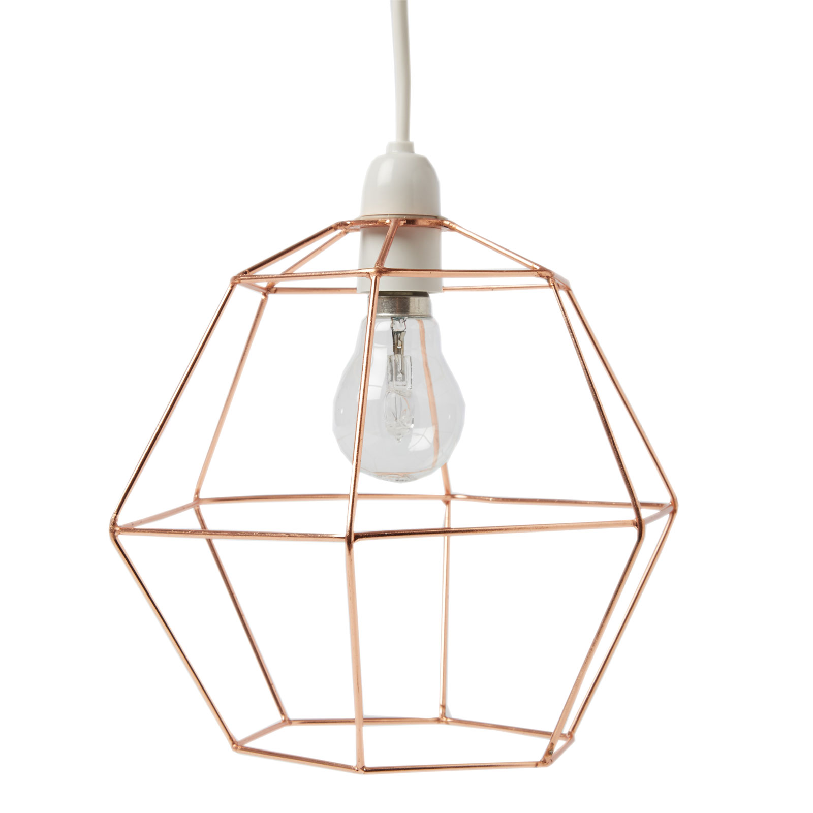 Geometric Metal Copper Wire Frame Ceiling Lampshade Pendant Modern