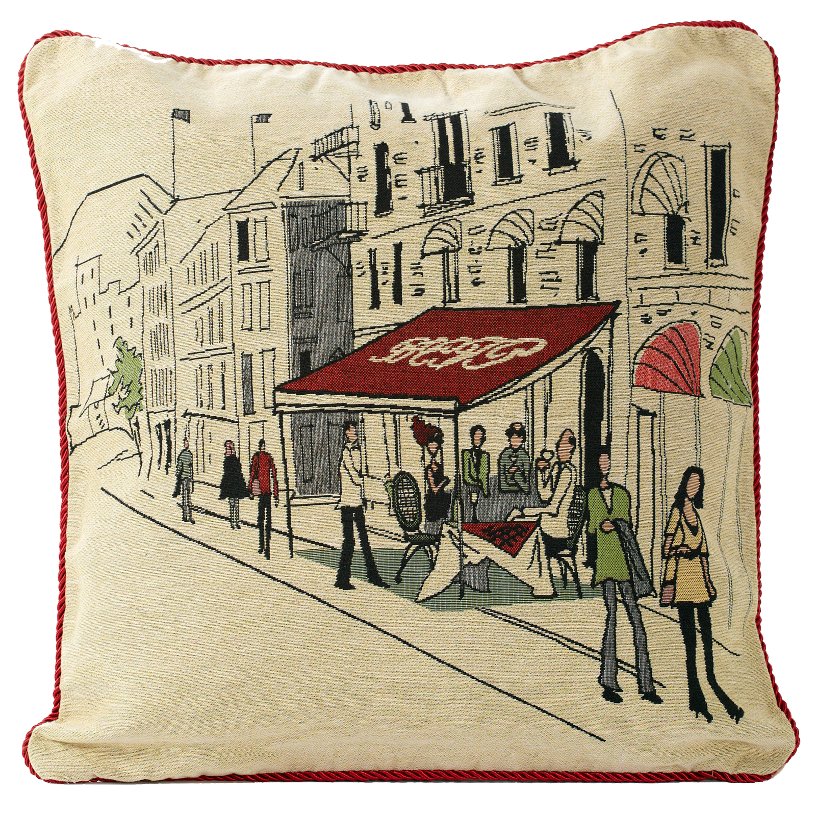 Vintage Tapestry Cushion Cover 18" X 18" Chenille Woven Scatter