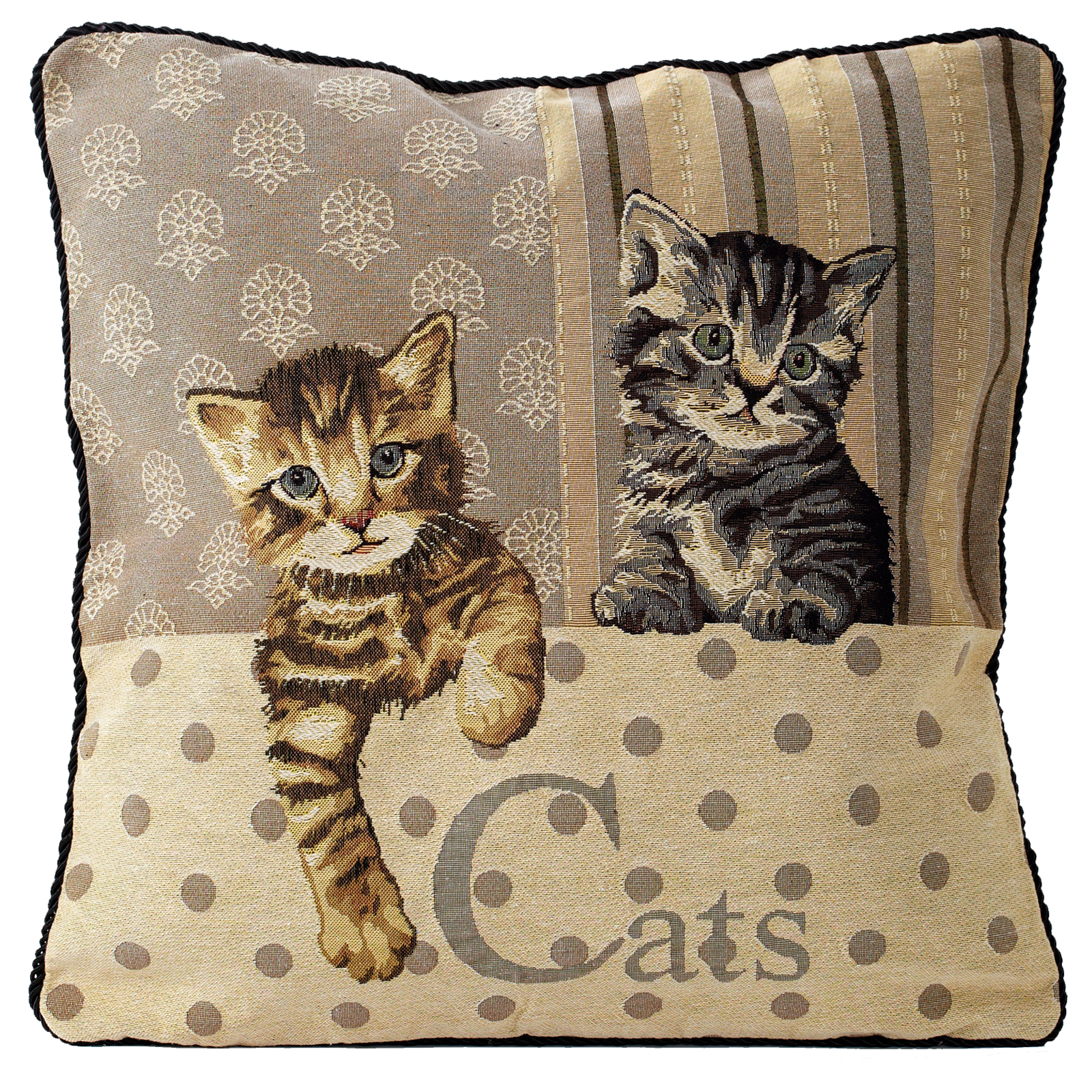 Vintage Tapestry Cushion Cover 18" X 18" Chenille Woven Scatter