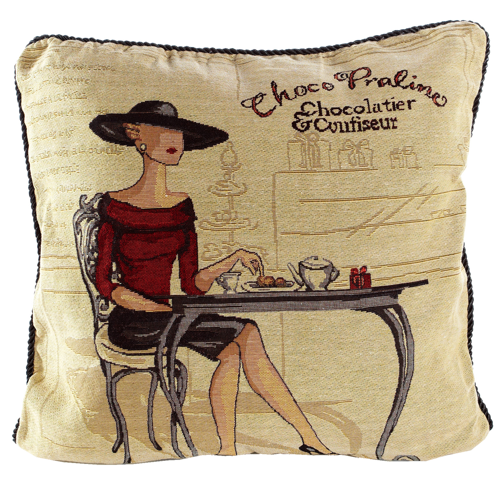 Vintage Tapestry Cushion Cover 18" X 18" Chenille Woven Scatter