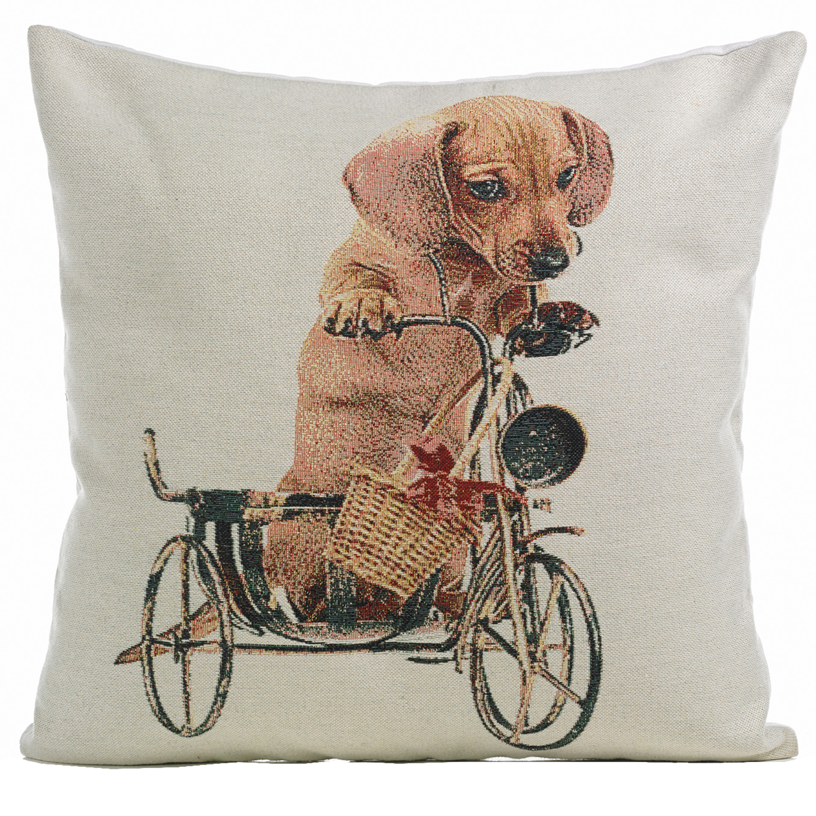 Vintage Tapestry Cushion Cover 18" X 18" Chenille Woven Scatter