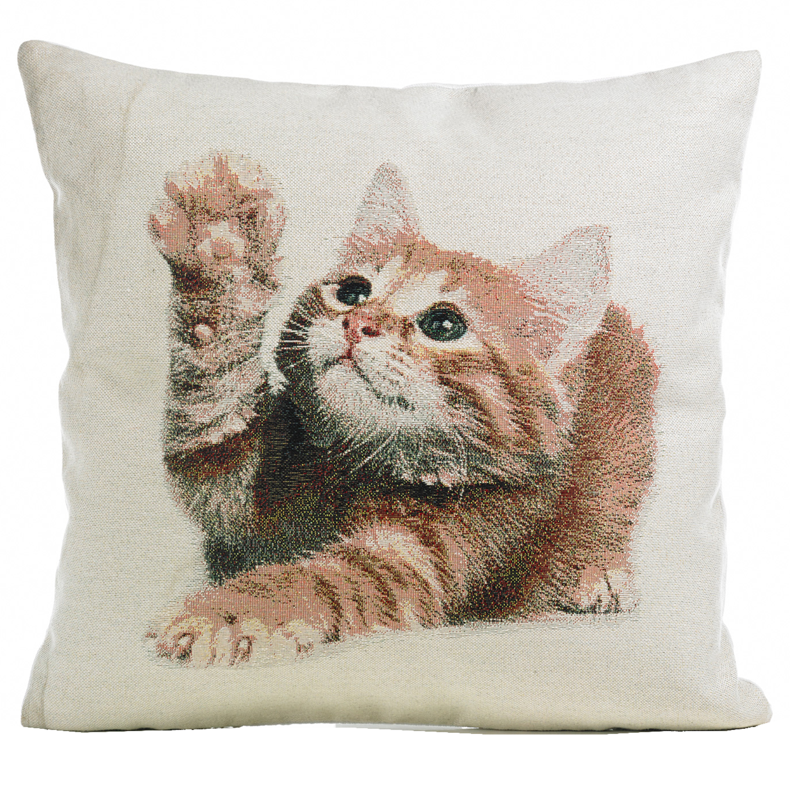 Vintage Tapestry Cushion Cover 18" X 18" Chenille Woven Scatter