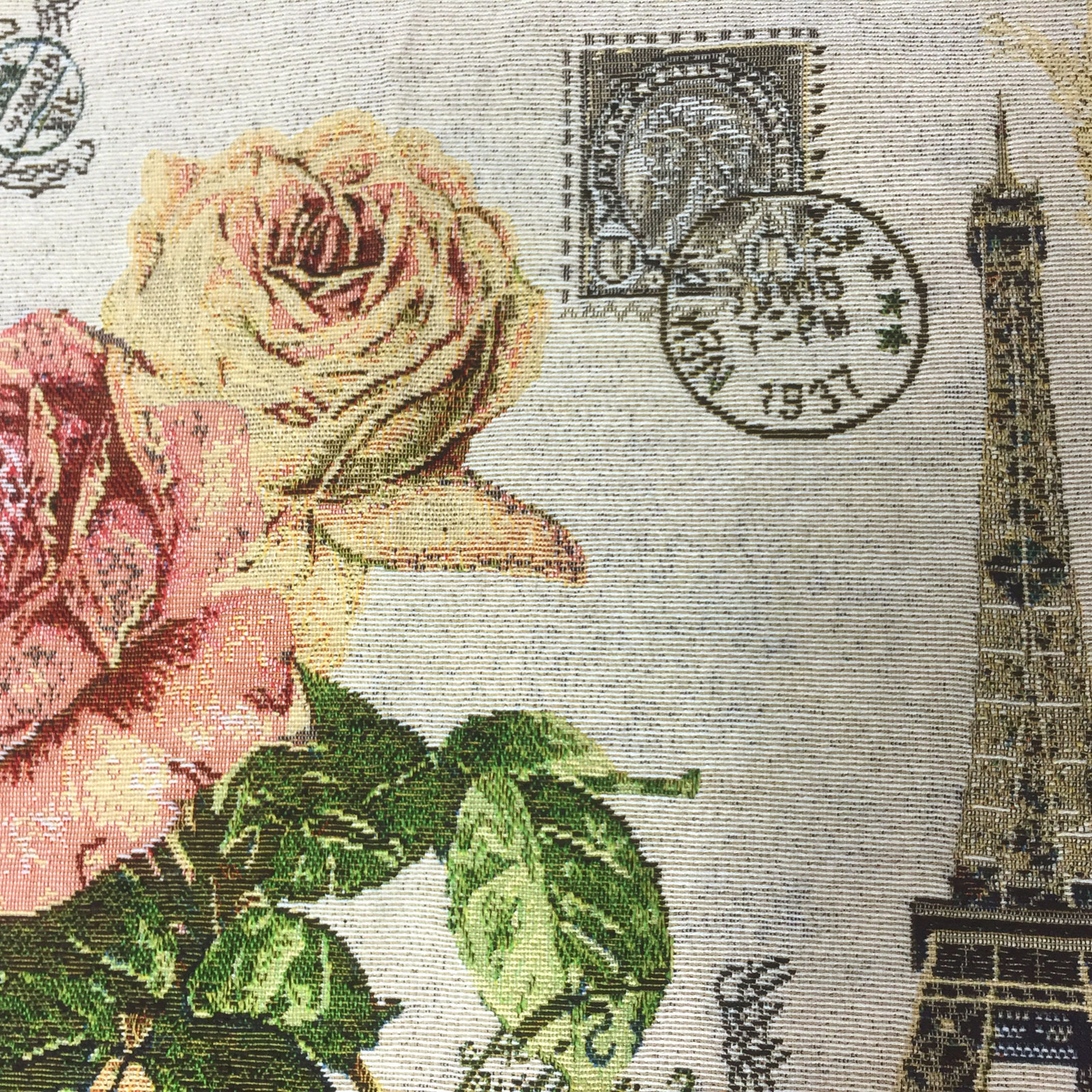 Vintage Tapestry Cushion Cover 18" X 18" Chenille Woven Scatter