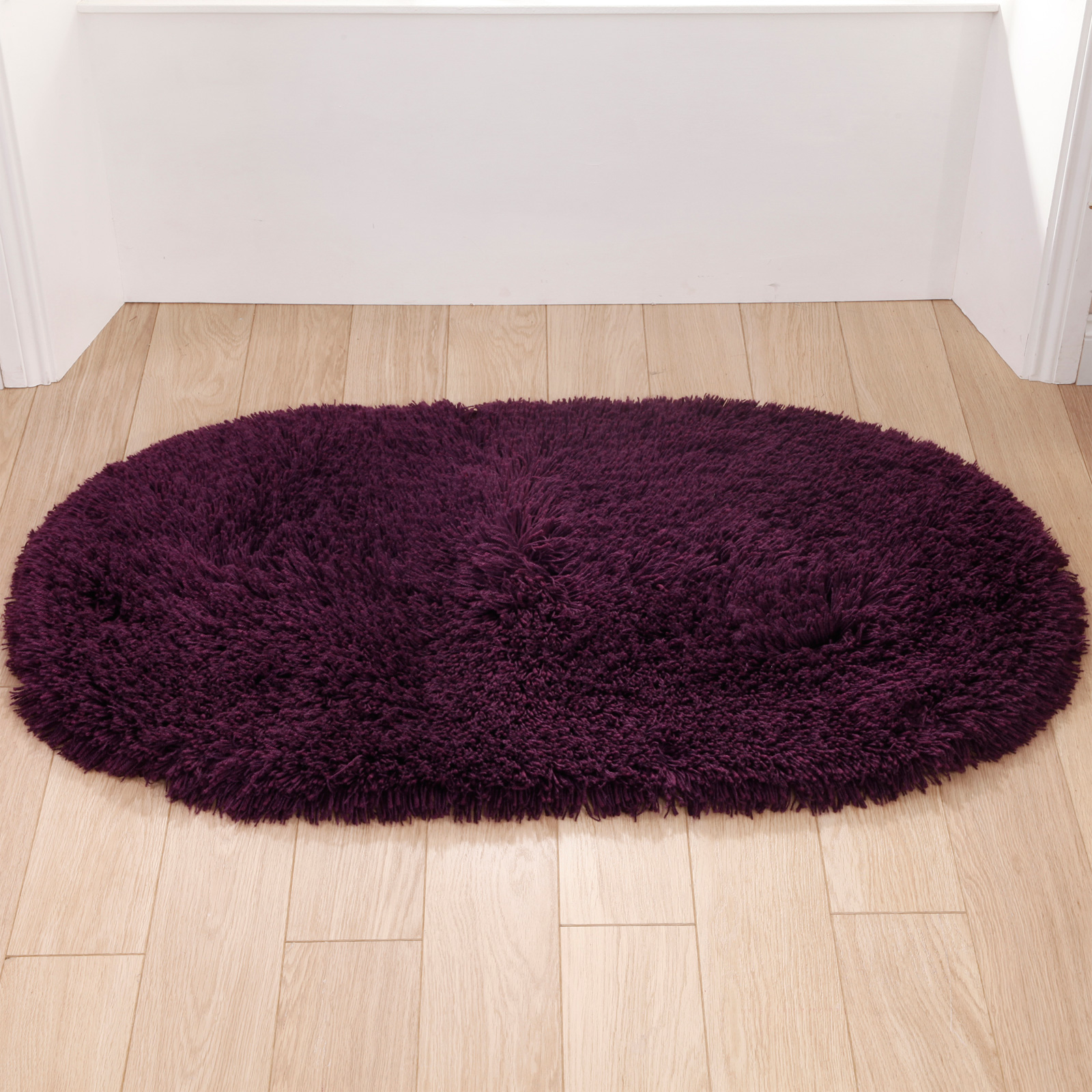 Oval Shaped Carpet Rug 5cm Shaggy Deep Pile Machine Washable 75 x