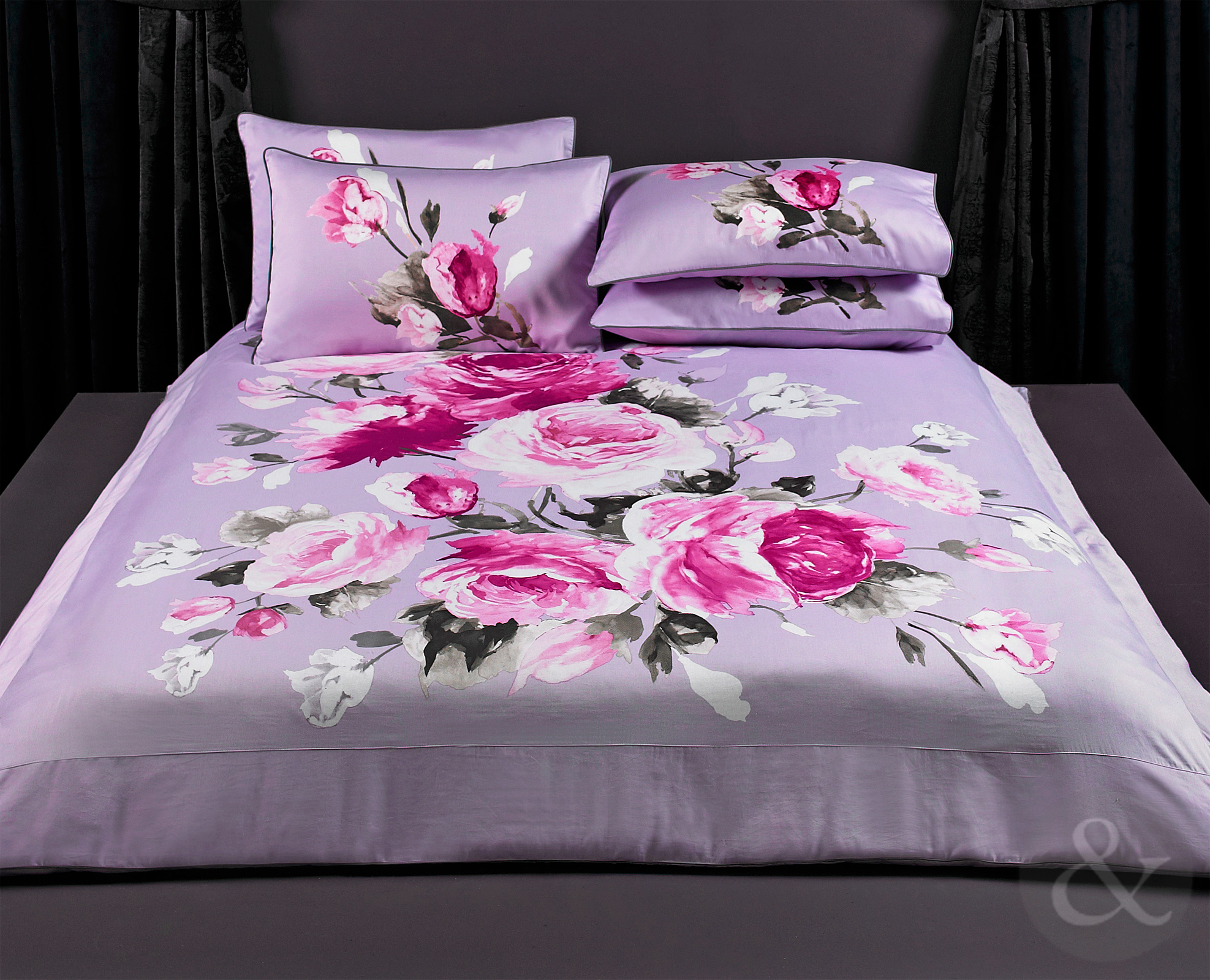 100 Cotton Sateen Duvet Cover Luxury Traditional Floral Quilt Cover