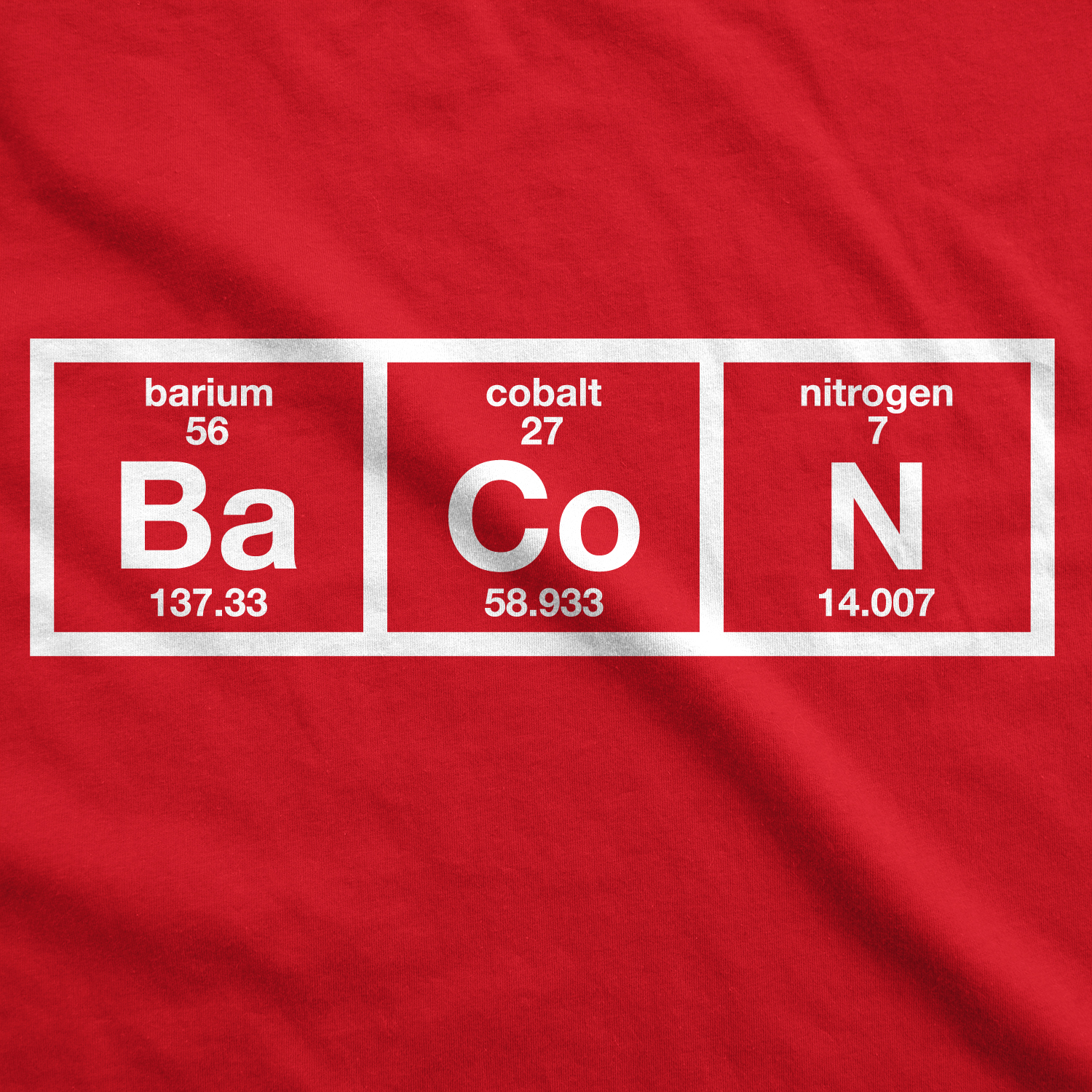 Mens The Chemistry Of Bacon T Shirt Funny Brunch Periodic Table Science Tee