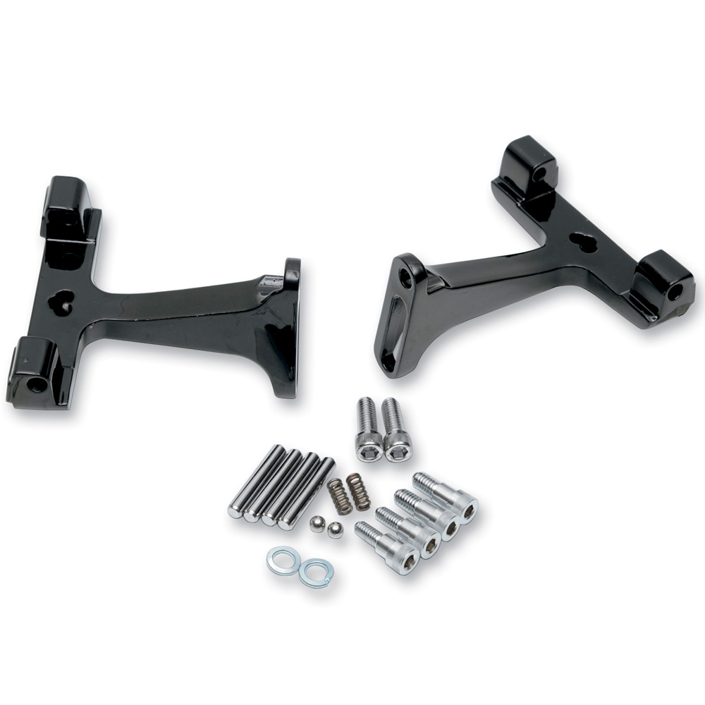 Black Passenger Floorboard Mount Kit HarleyDavidson Touring 1997 & Up