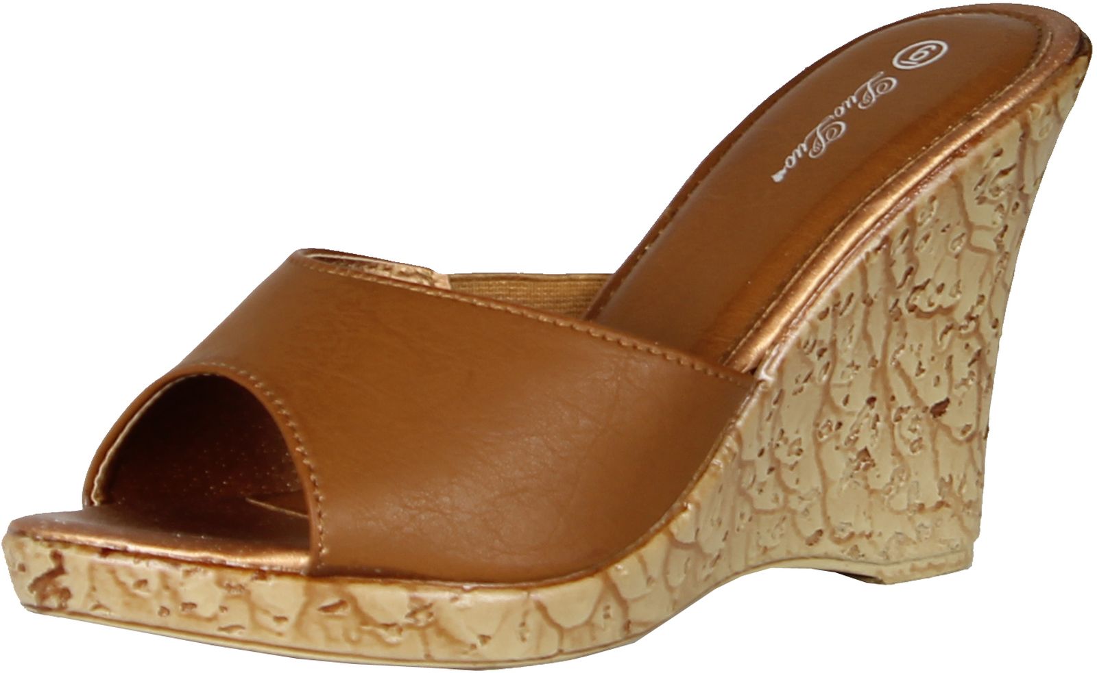 Luo Luo Womens Wedge Heel Mules Faux Leather 4" Platform Sandals eBay