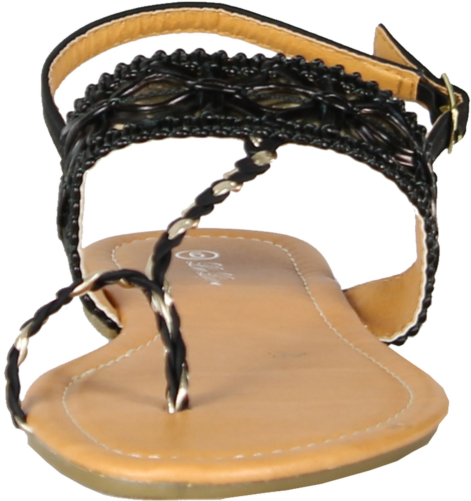 Luo Luo Womens T Strap Sandals White Toe Ring Thong eBay