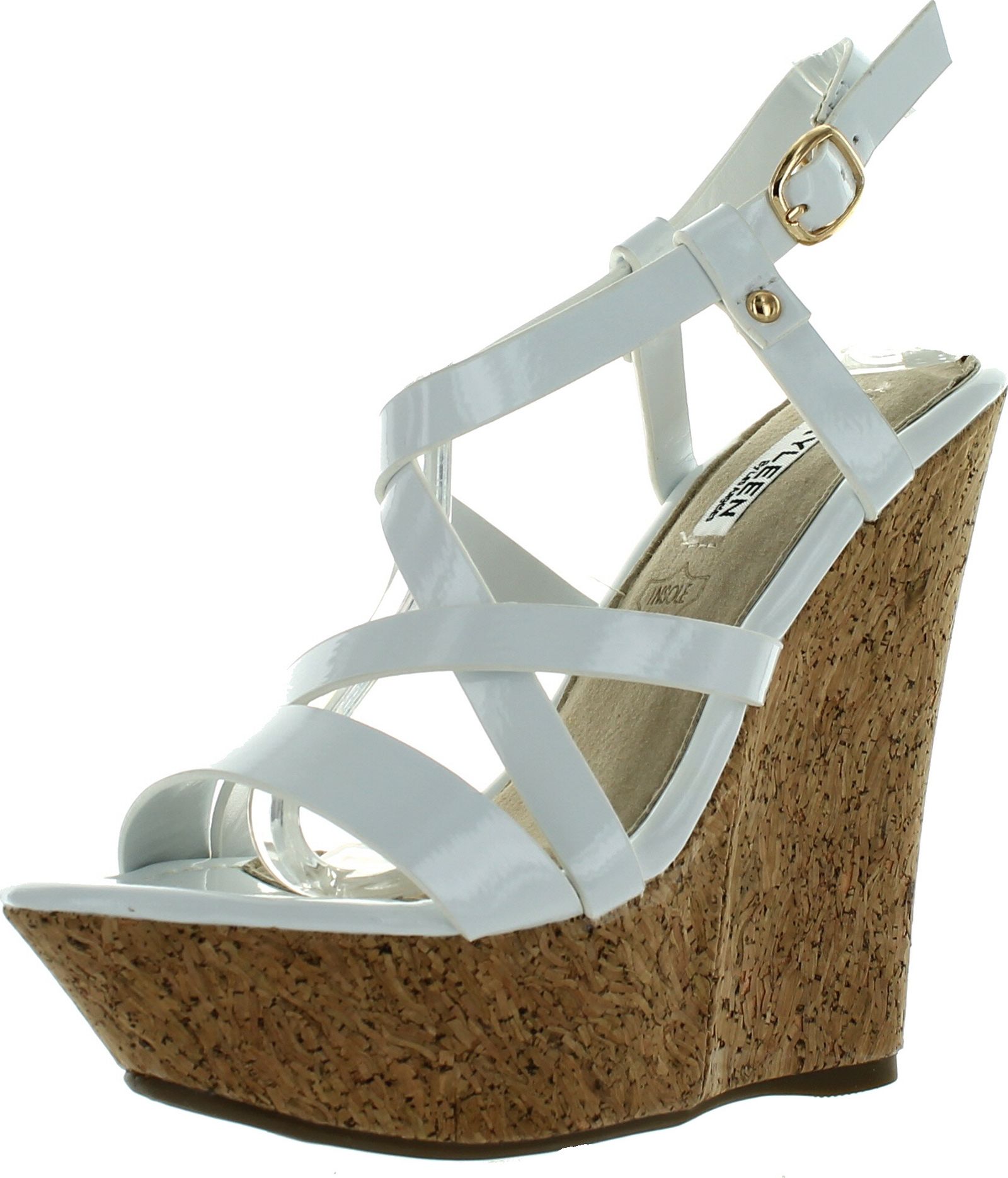 Kayleen Dame2 Womens Criss Cross Strappy High Heel Platform Wedge