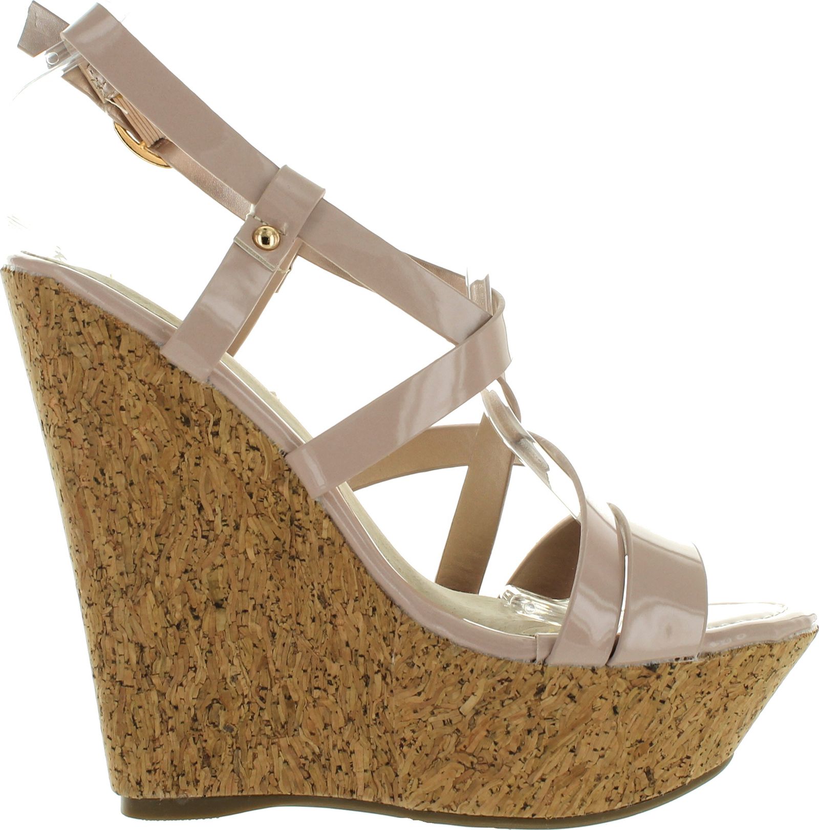 Kayleen Dame2 Womens Criss Cross Strappy High Heel Platform Wedge