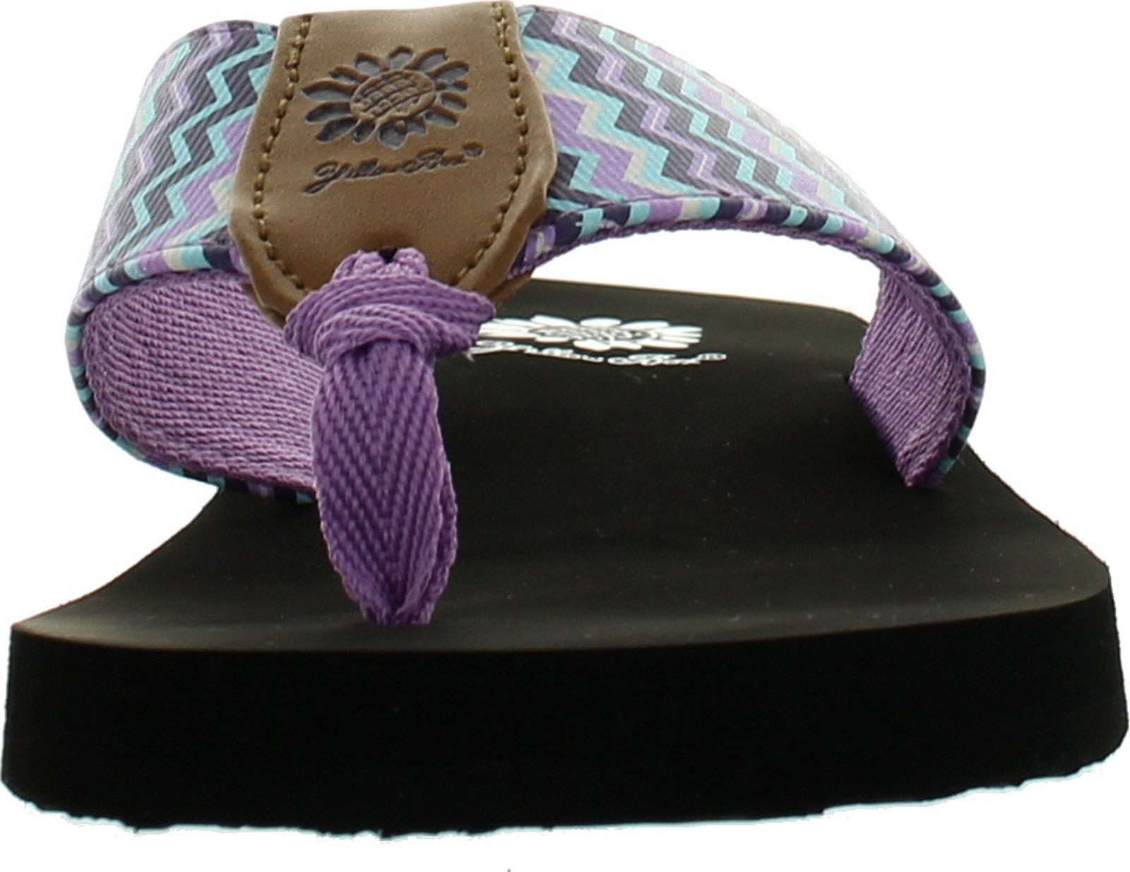 Yellow Box Womens Yellow Box Paige Chevron Print Wedge Flip Flop