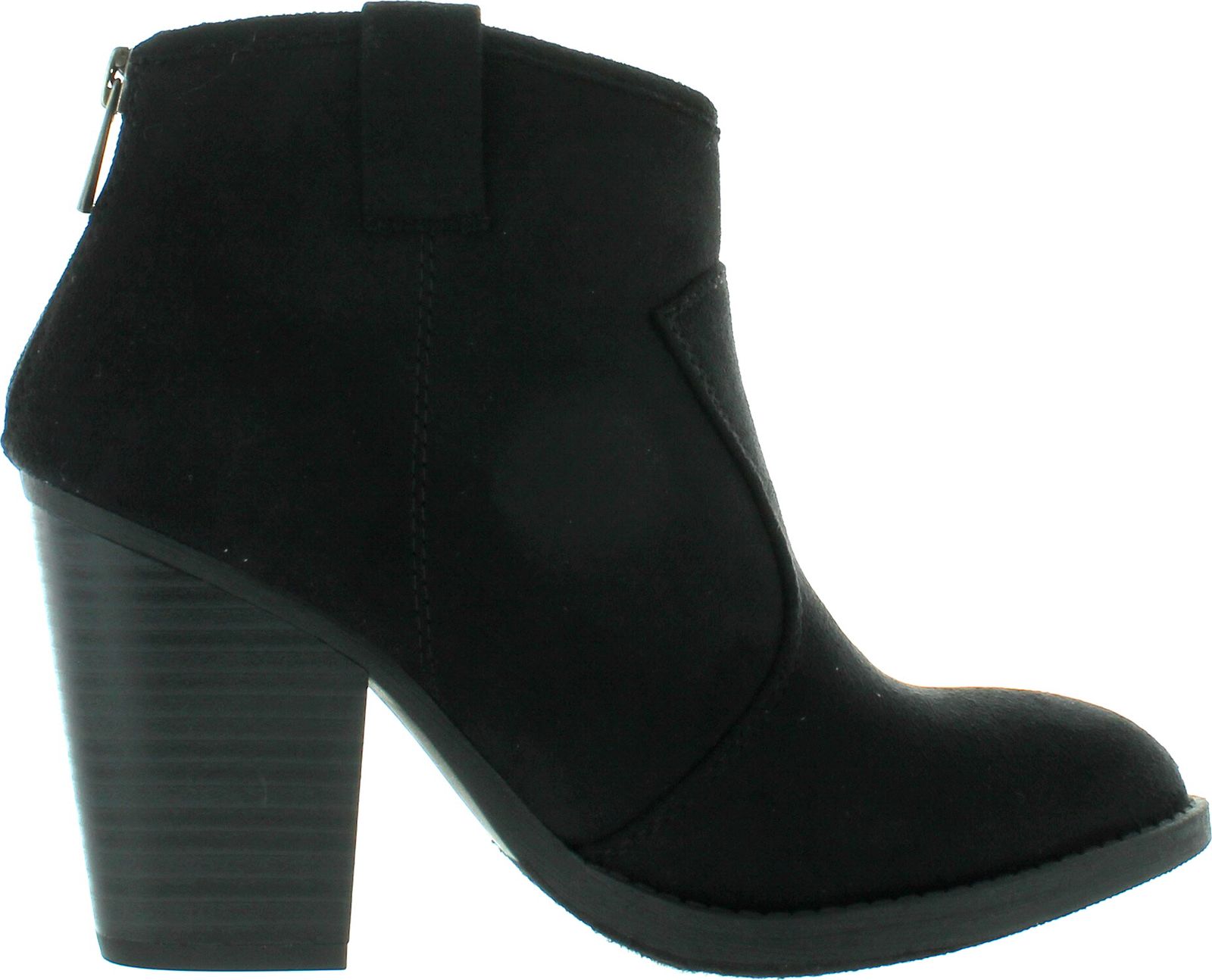 Soda Women's Albert Faux Suede Cowboy PullTab Stacked Heels Ankle Booties eBay