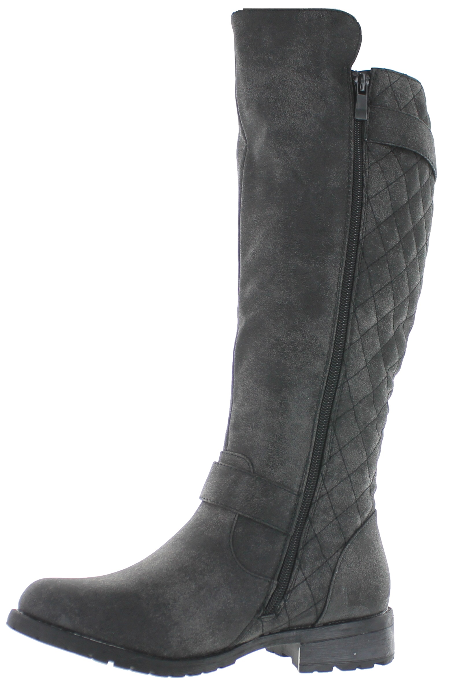 Forever Link Women/'s Mango-21 Quilted Zipper Accent Riding Boots
