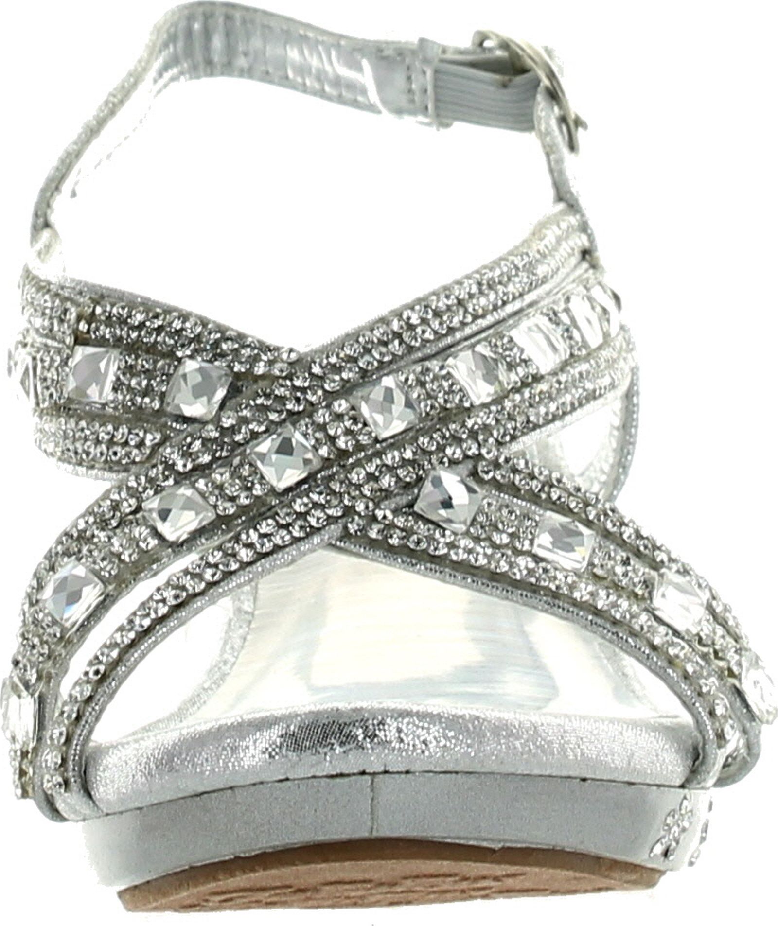 Fabulous Kids Teresa 86K Little Girls Rhinestone Pageant Heels Silver