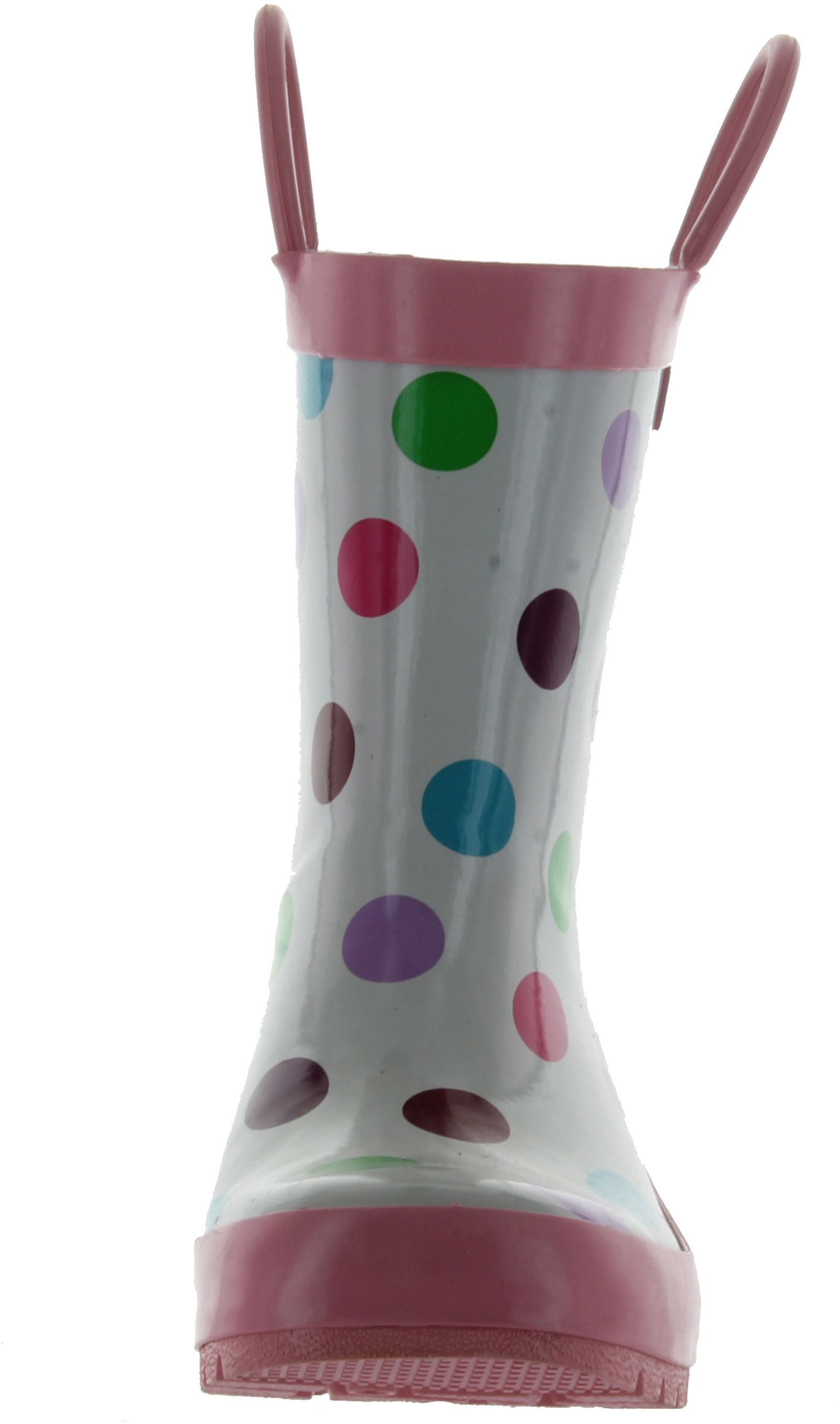 Pluie Pluie Girls White Polka Dot Fashion Rainboots