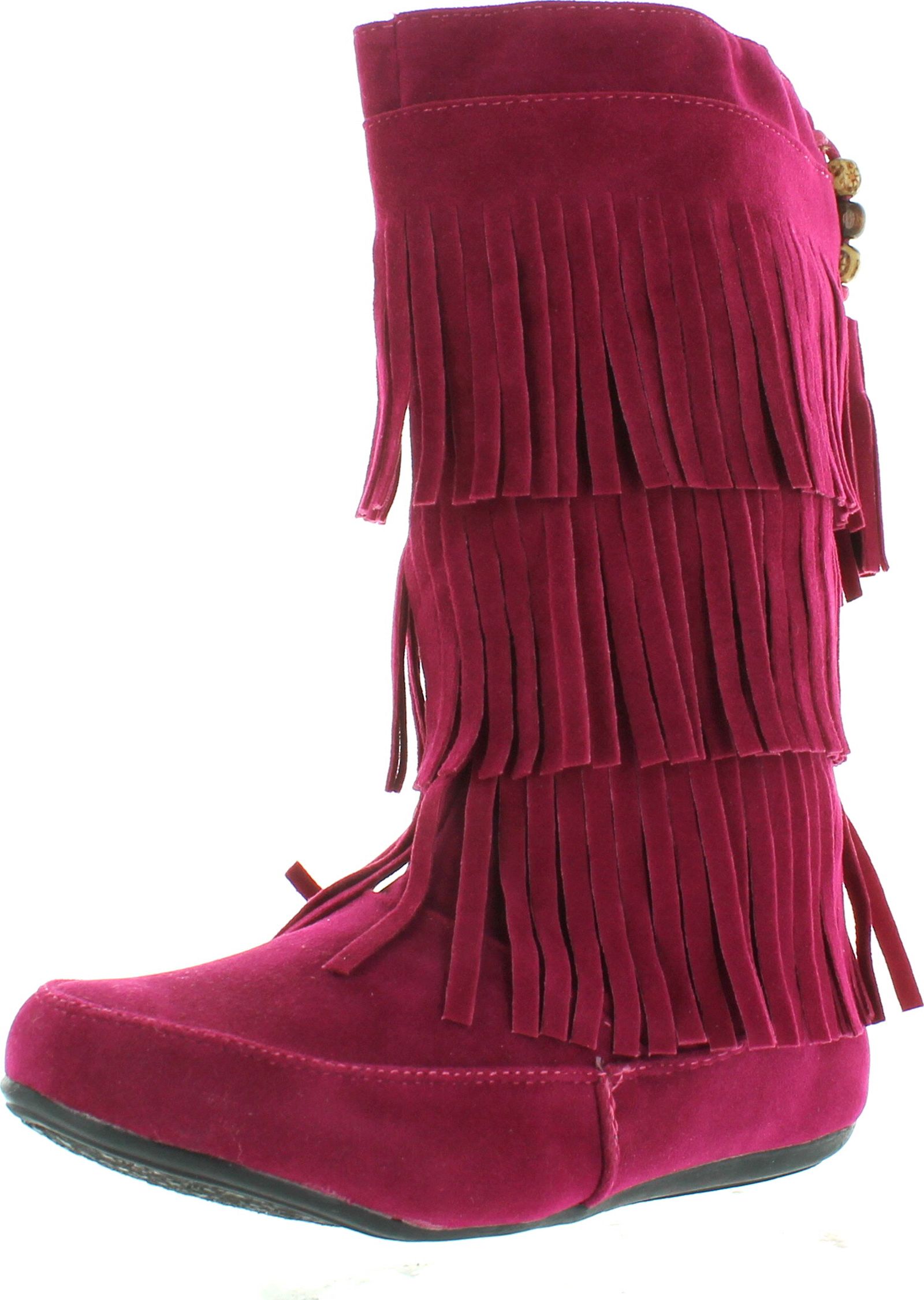 Ositos Kids Girls Bdw16K Tall Suede Fringe Moccasin Boots