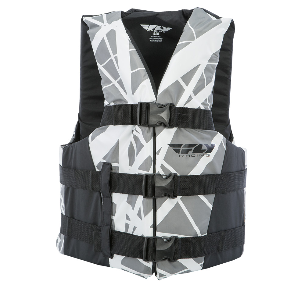 Fly Racing Unisex Adult PWC Nylon Life Vest Jacket Black/White XS2XL eBay