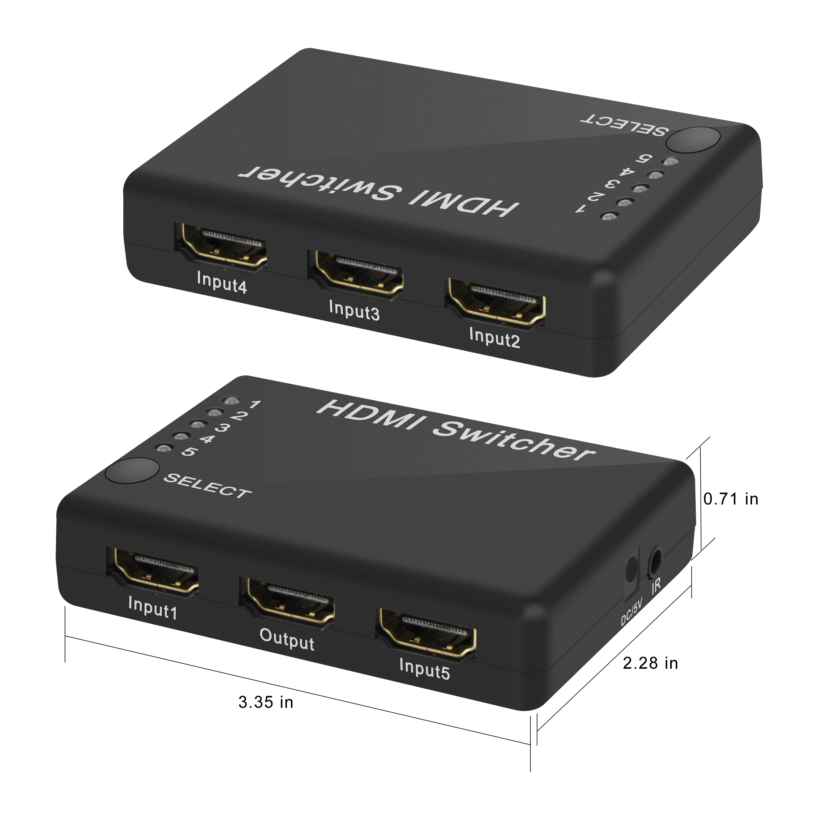 5 Port HDMI Switch Switcher IR Remote w/ Power Adapter HDTV Xbox 360