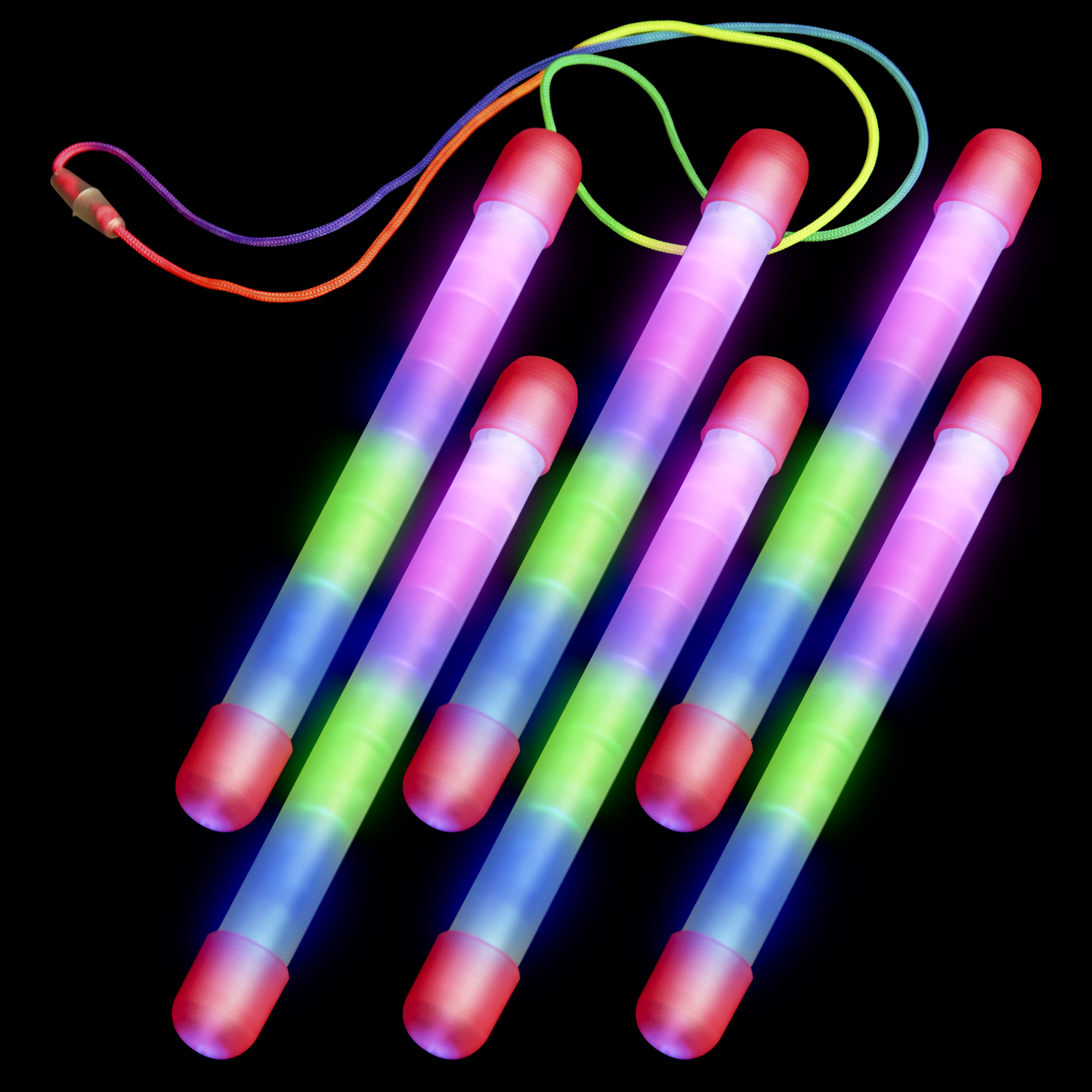 6X LED Glow Rainbow Bar Light UP LED Sticks Multicolor Color Changing