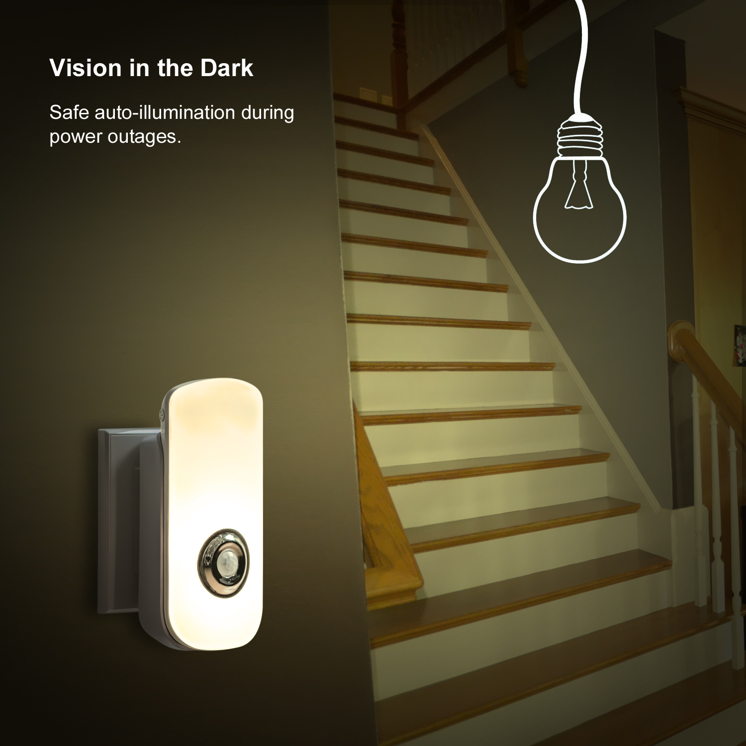 Etekcity® 3in1 Motion Detector LED Night Sensor Light Emergency