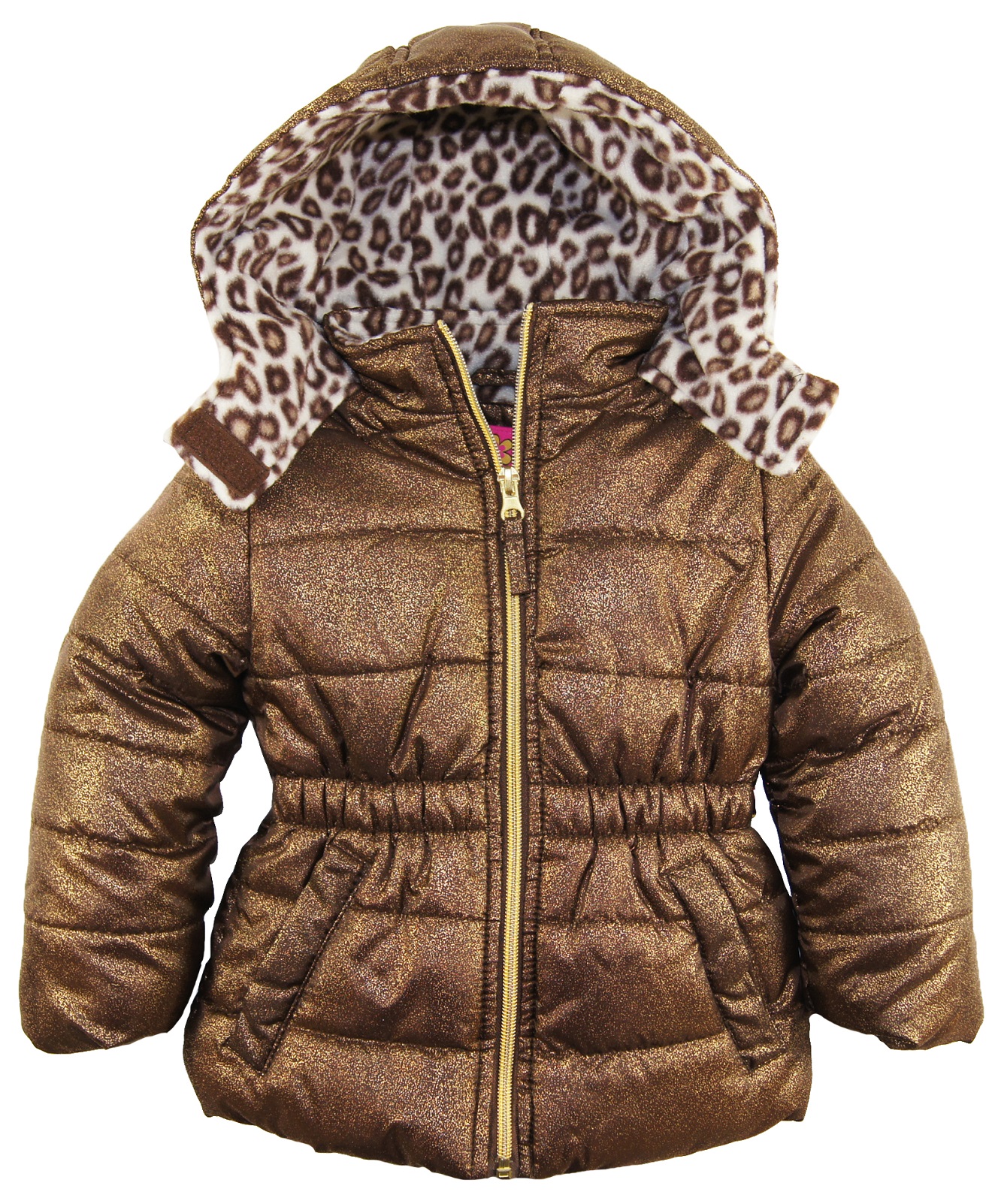 Pink Platinum Toddler Girls' Puffer Coat with Spray Print Winter Jacket