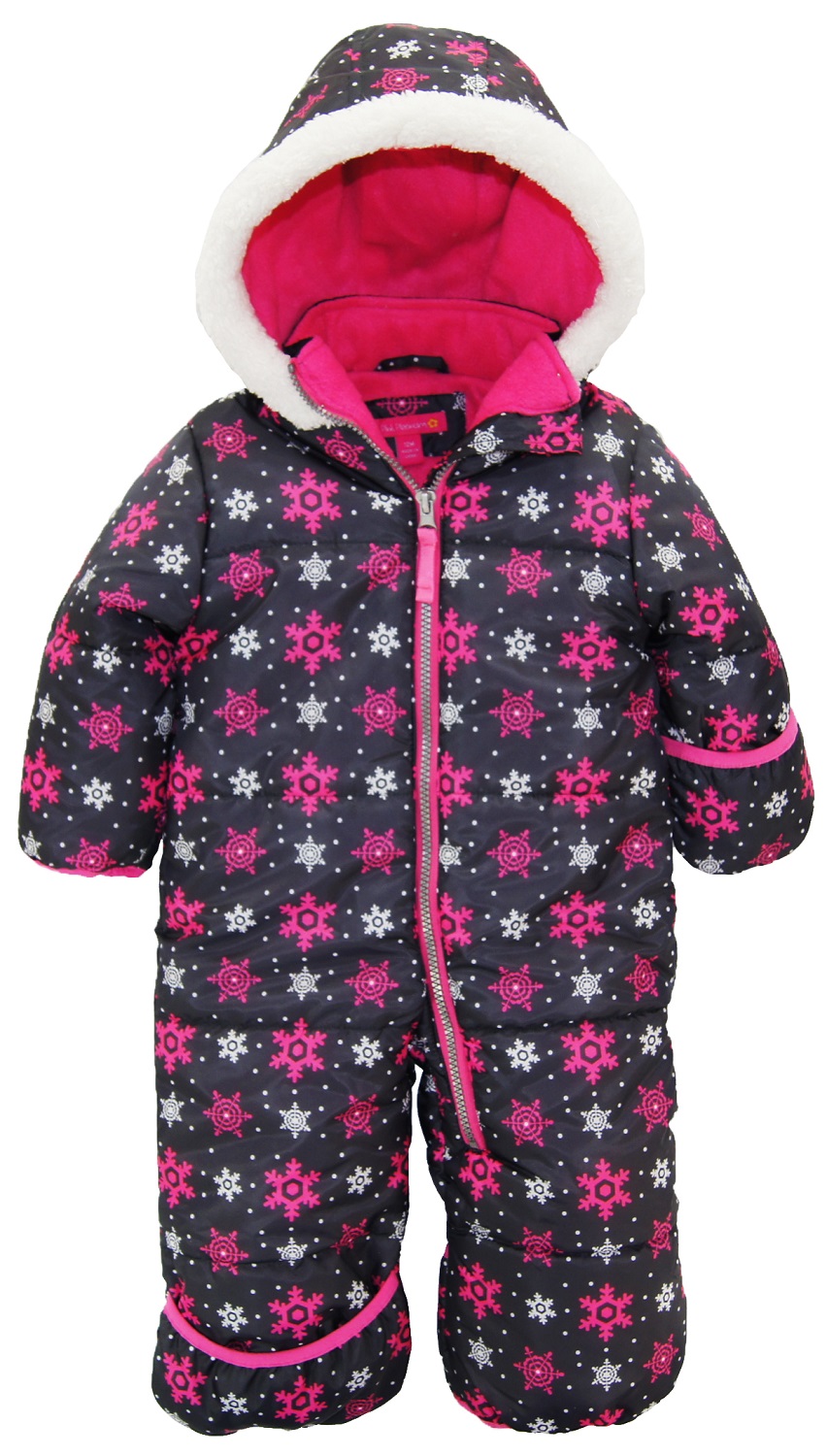 Pink Platinum Baby Girls One Piece Warm Winter Puffer Snowsuit Pram