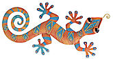 Geckos abound in Regal Art and Gifts metal art