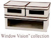 Visions storage
	 bins with the patented see-through window