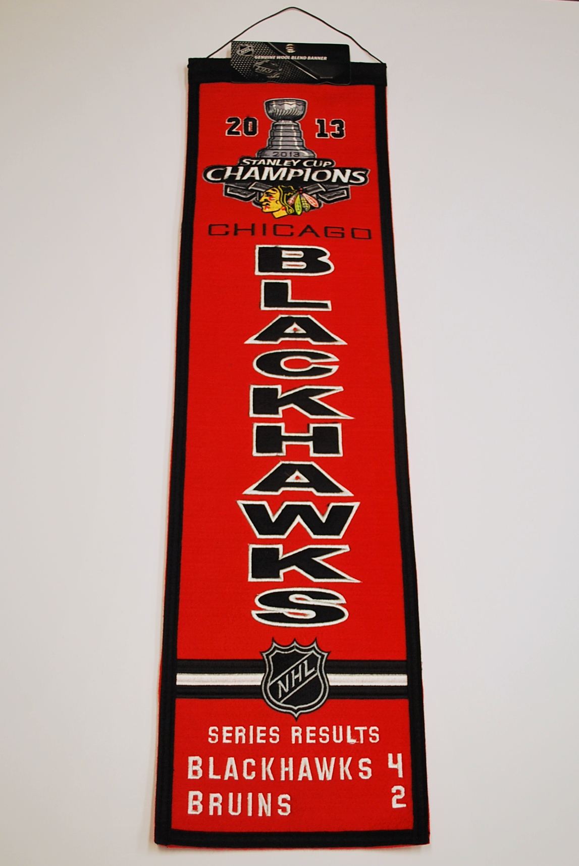 Chicago Blackhawks 2013 NHL Stanley Cup Champions Wool Heritage Banner