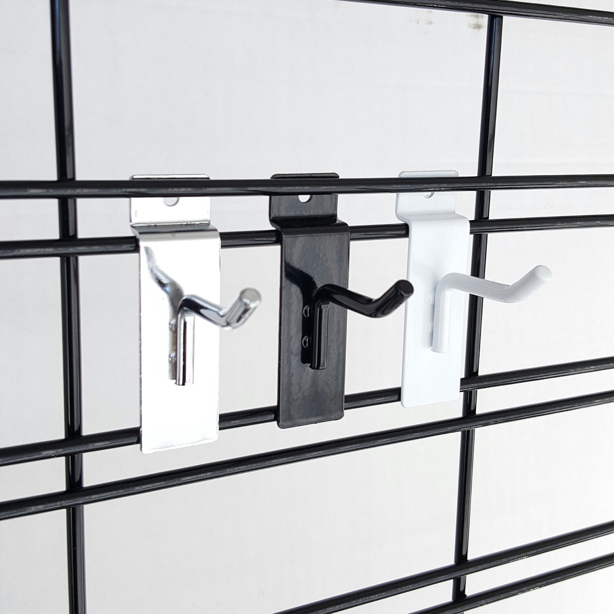 2" Slatwall Hooks For Slat Panels 100 Pcs Black, White or Chrome