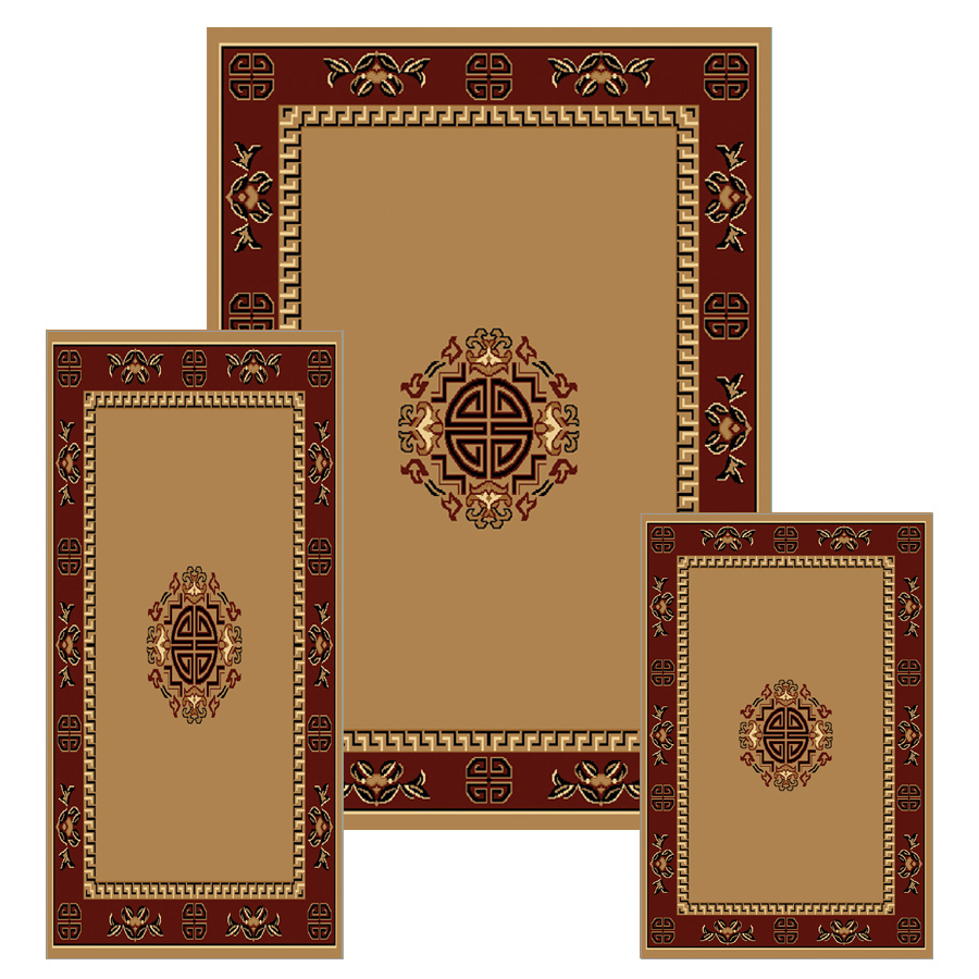 Traditional Medallion Persian 3 Pcs Oriental Greek Key Area Rug Runner