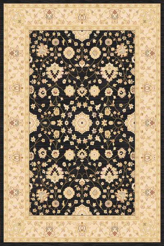Oriental Black Cream Border Area Rug 9X12 Persian 8459 Carpet Actual 9