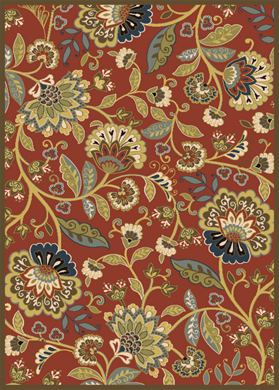 Casual Blue Floral Area Rug 8X10 Circle Vine 3216 Carpet Actual 7' 8